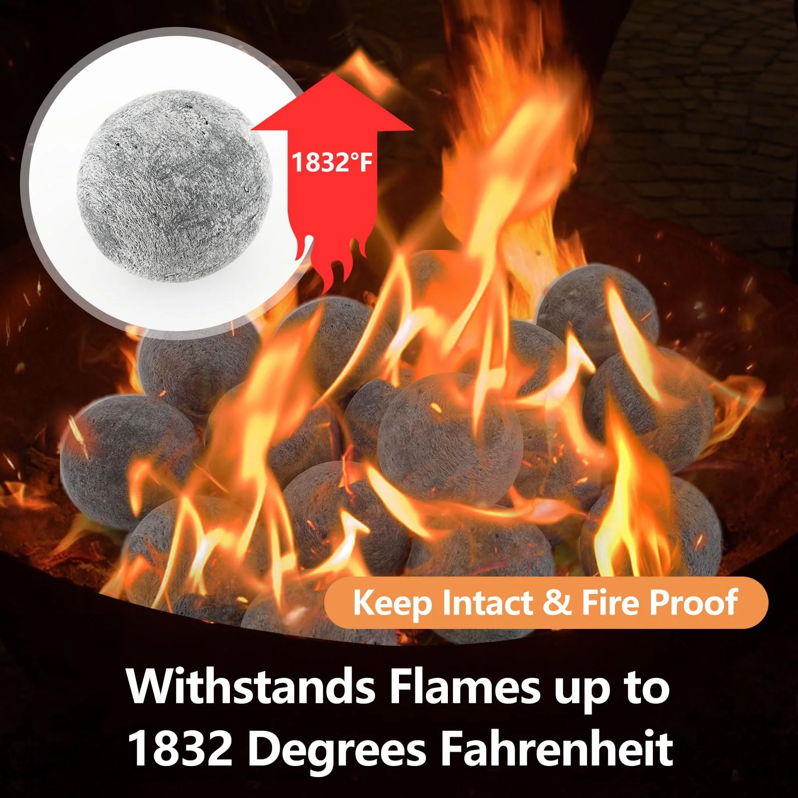 Goplus 15 PCS Ceramic Fiber Fire Balls - Image 6