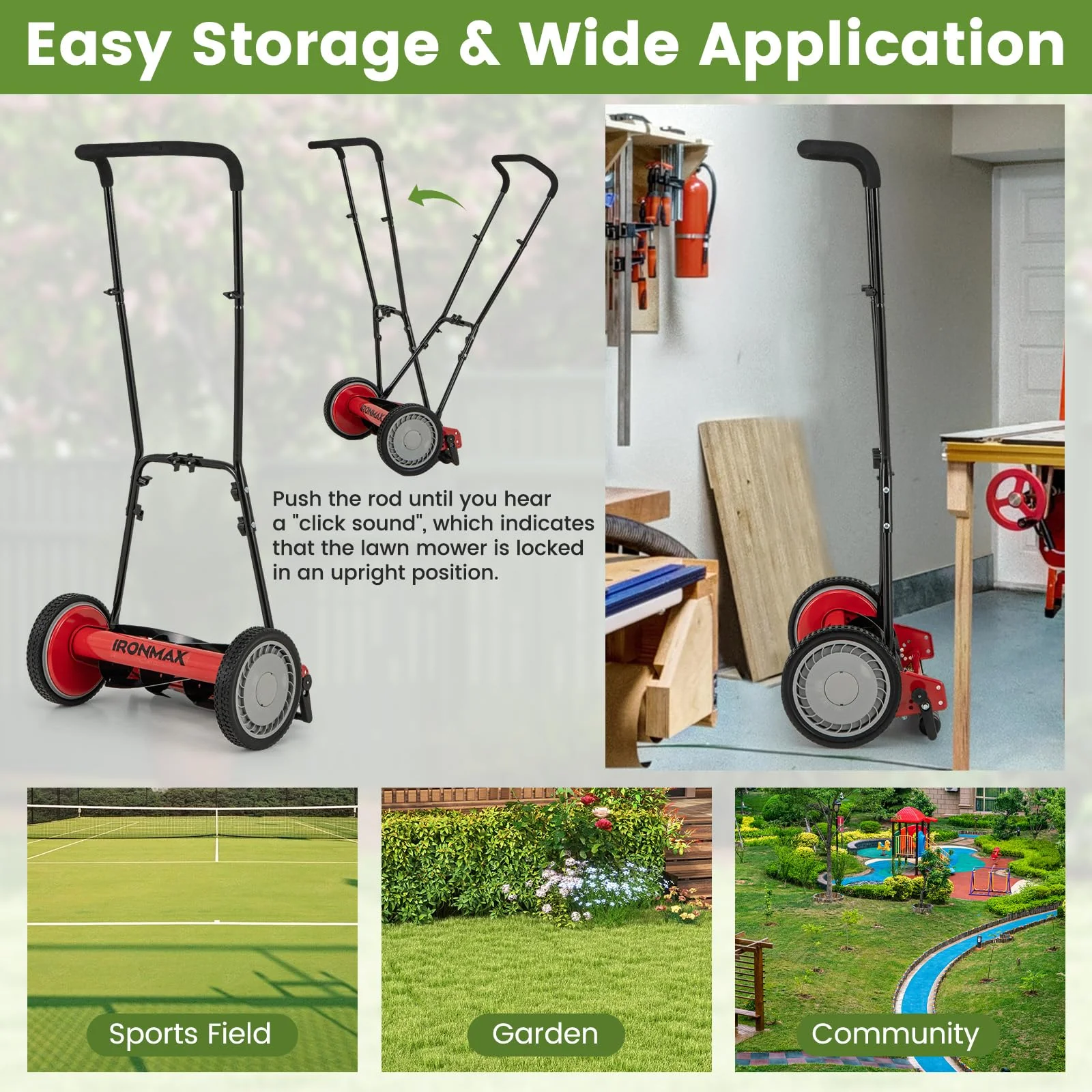Goplus 16 Inch Manual Lawn Mower for Yard, Garden - Image 5