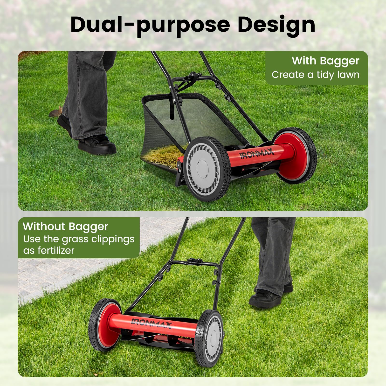 Goplus 16 Inch Manual Lawn Mower for Yard, Garden - Image 6
