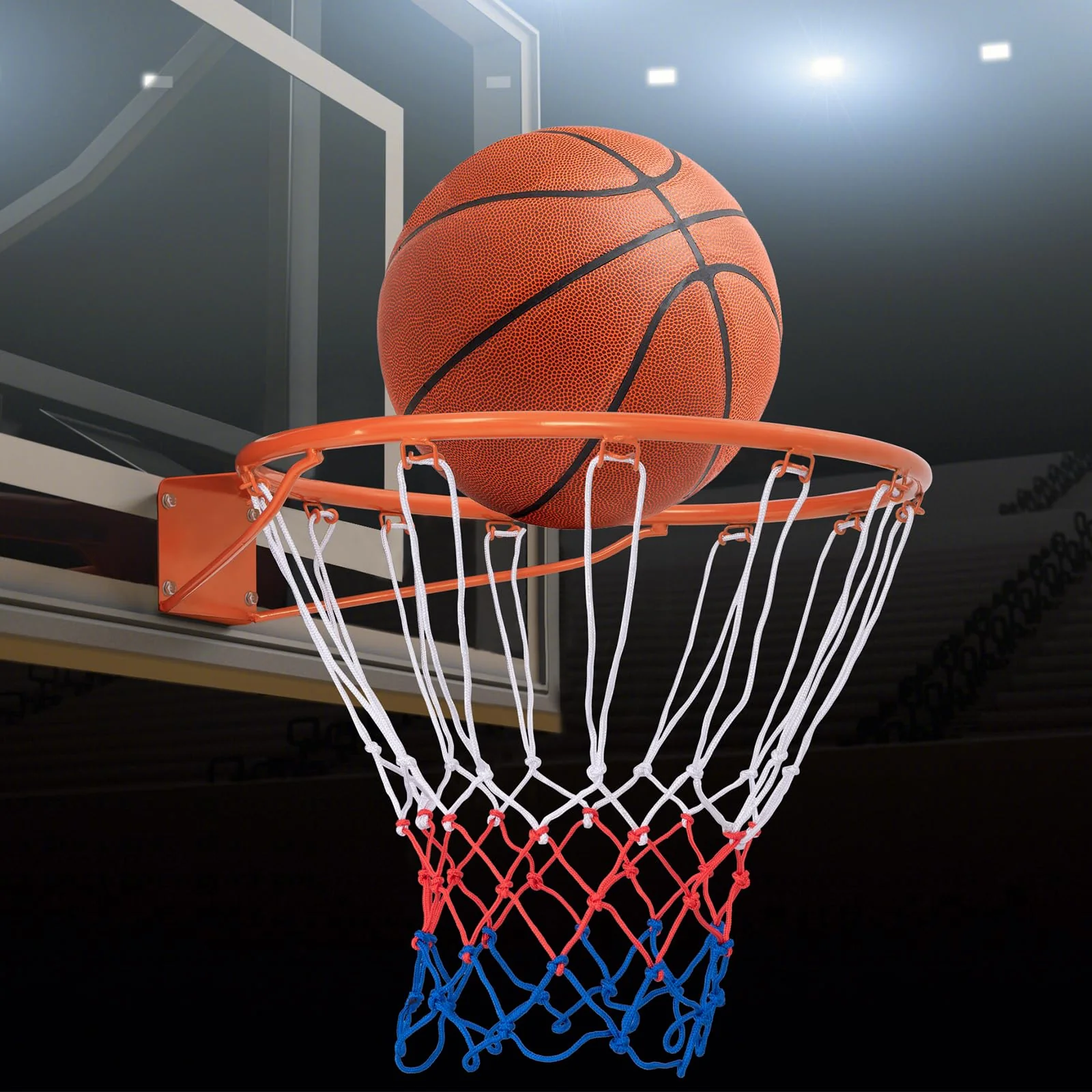Goplus 18ââ/15ââ Replacement Basketball Rim, Wall Door Mounted Basketball Hoop with All Weather Net - Image 7