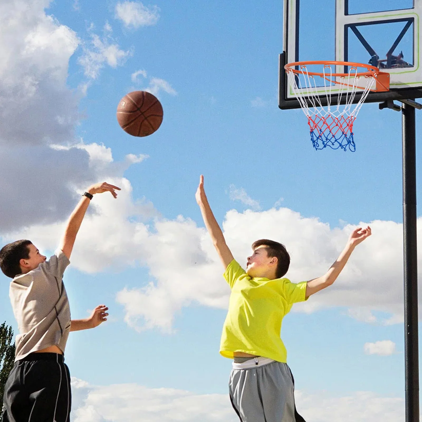 Goplus 18ââ/15ââ Replacement Basketball Rim, Wall Door Mounted Basketball Hoop with All Weather Net - Image 8