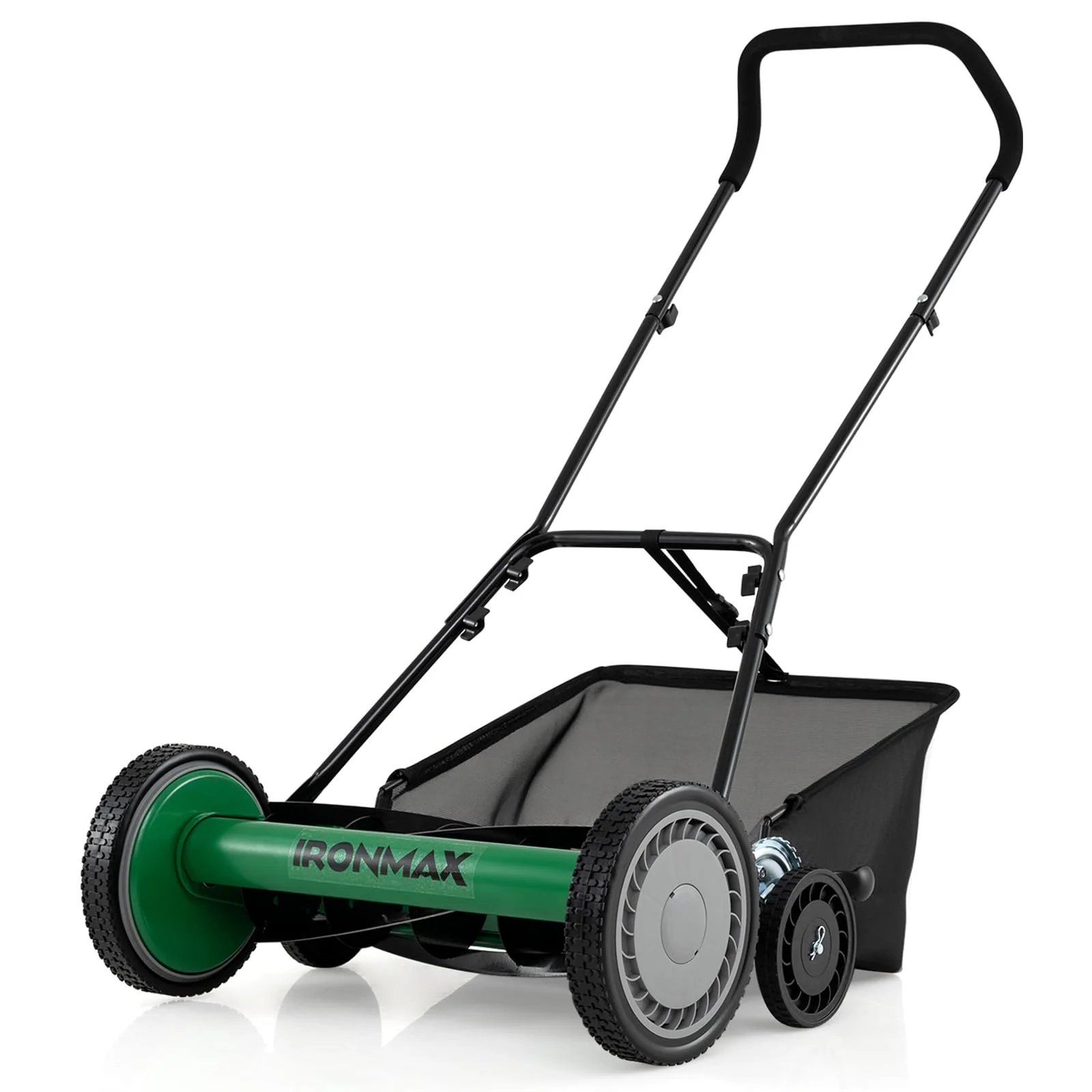 Goplus 18 Inch Push Reel Lawn Mower 5-Blade Manganese Steel Manual Grass Cutter
