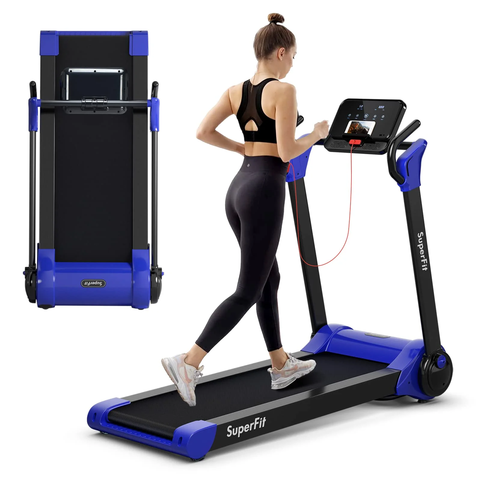 Goplus 2.25HP Folding Treadmill, Electric Superfit Treadmill W/LED Display - Image 10