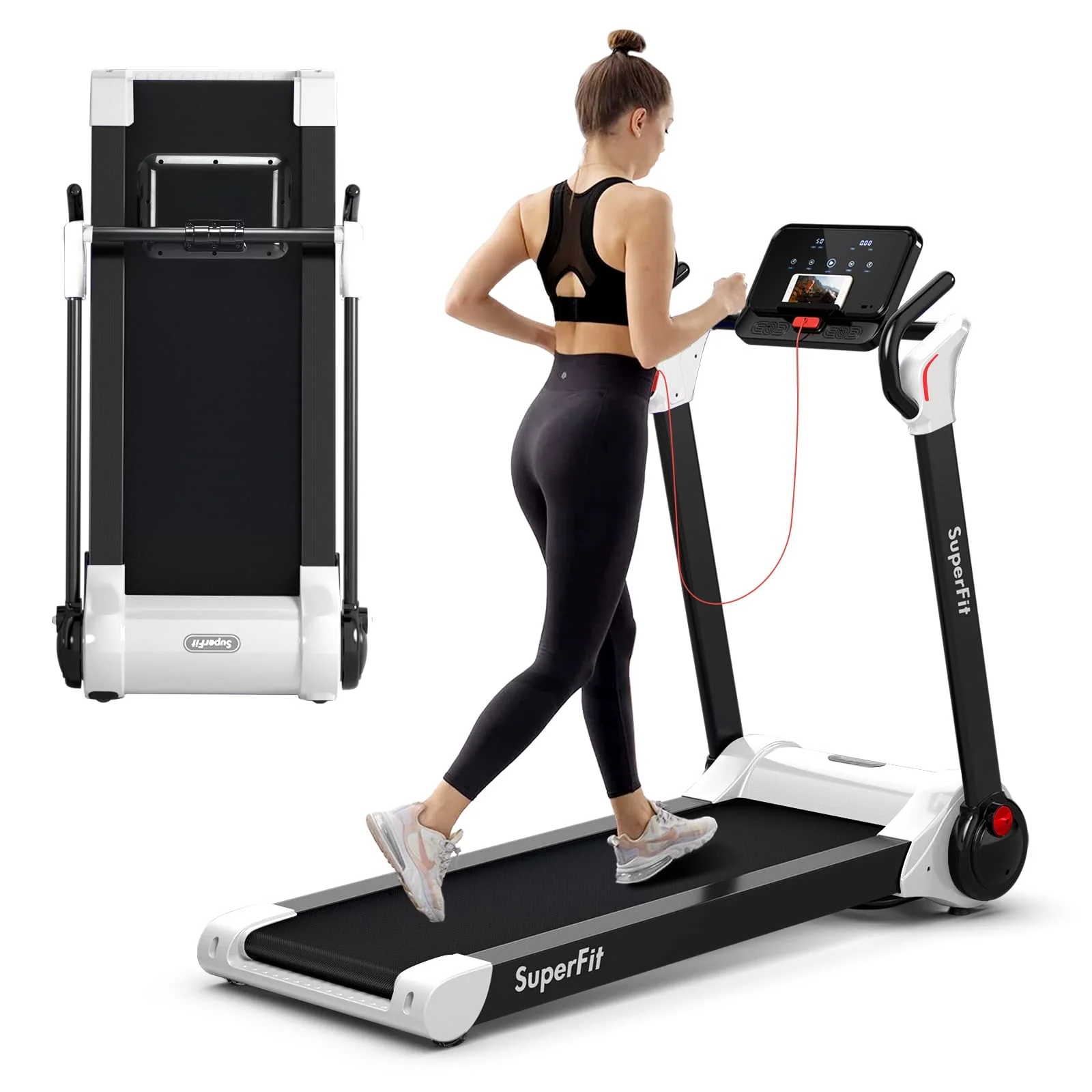Goplus 2.25HP Folding Treadmill, Electric Superfit Treadmill W/LED Display - Image 12
