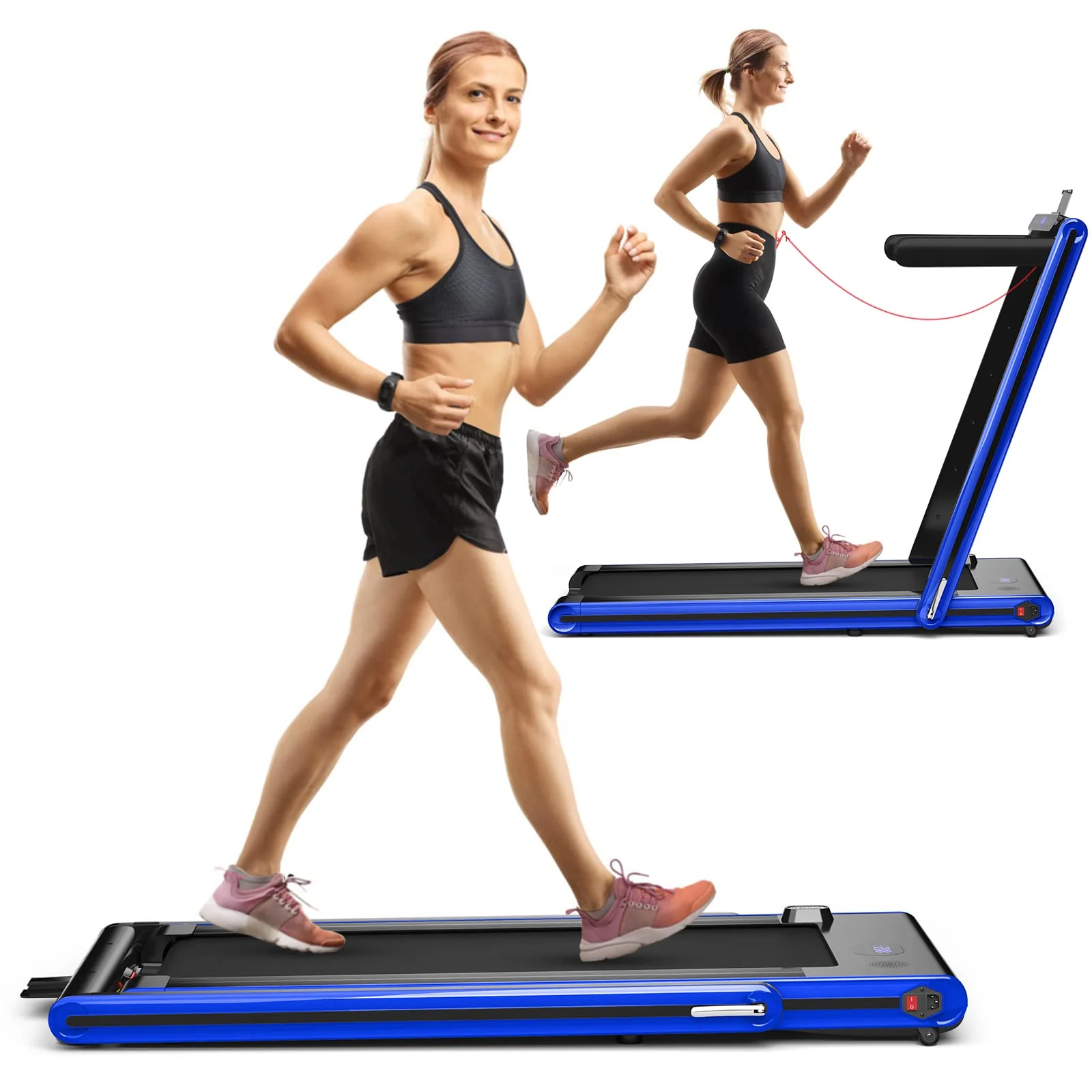 Goplus 2-in-1 Folding Treadmill, 2.25HP Electric Under Desk Treadmill W/LED Display - Image 10
