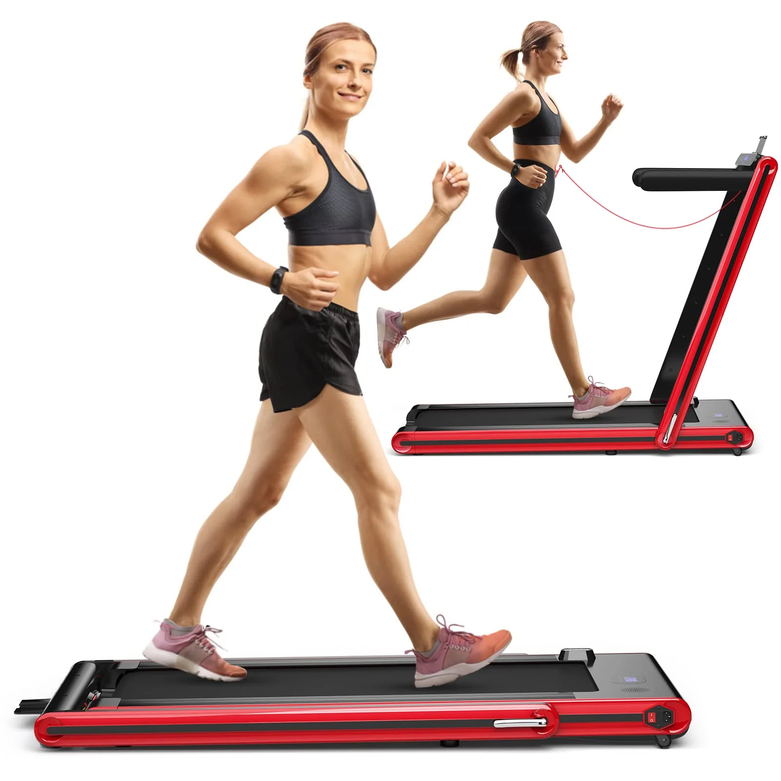 Goplus 2-in-1 Folding Treadmill, 2.25HP Electric Under Desk Treadmill W/LED Display - Image 14