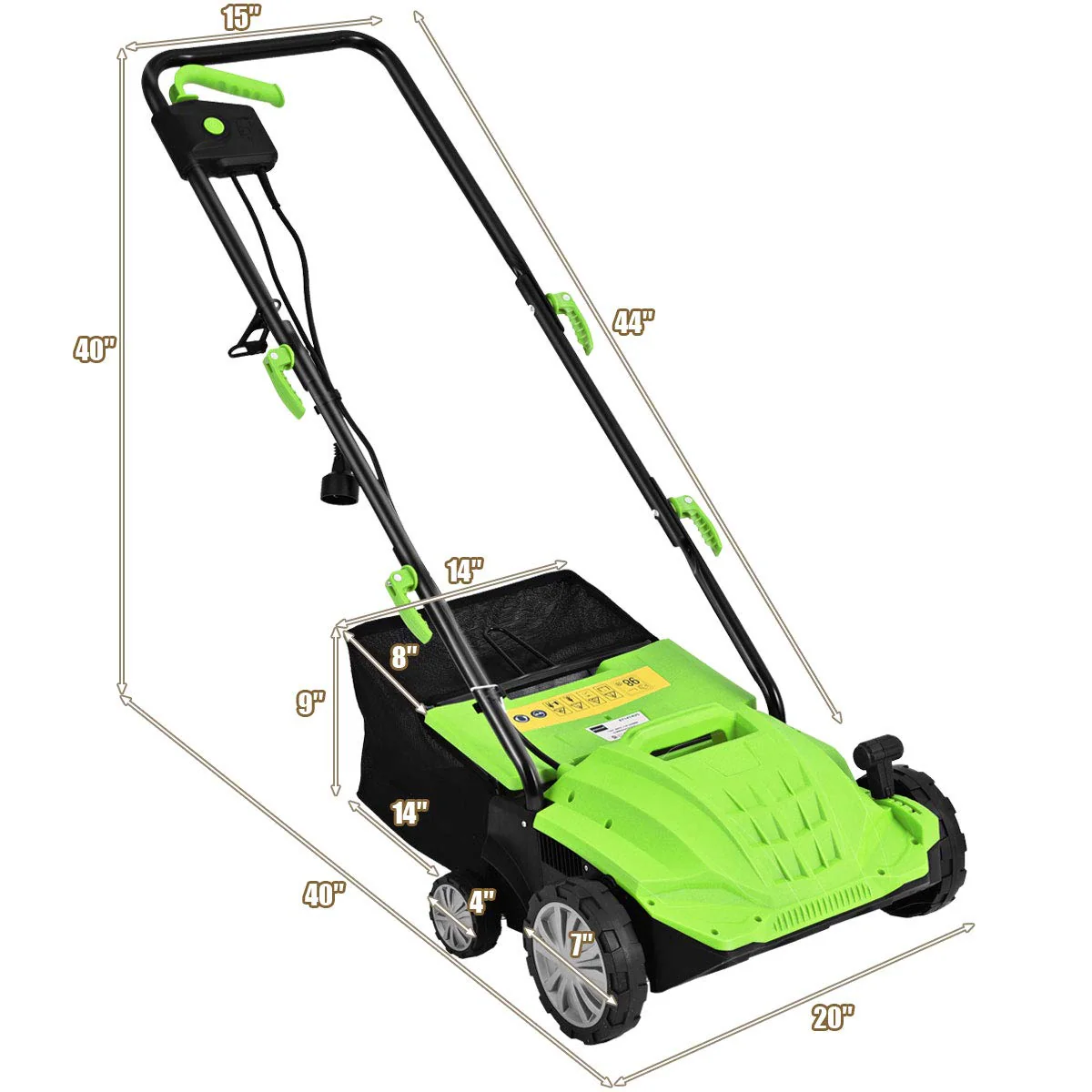 Goplus 2-in-1 Lawn Dethatcher 12Amp, 3 Level Depth Adjustable Weeder - Image 6