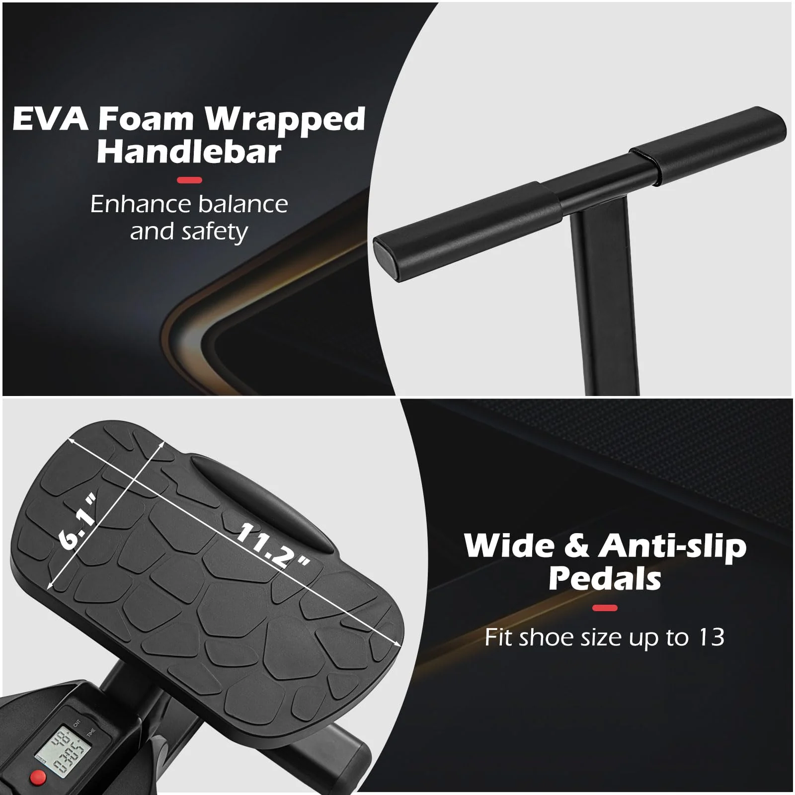 Goplus 2 in 1 Twist Stepper with Handlebar Waist Twister Platform & LCD Monitor - Image 8