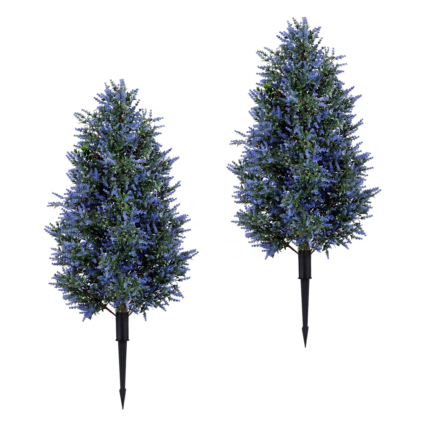 Goplus 2 Pack 3.3/3 ft Artificial Lavender Topiary Trees