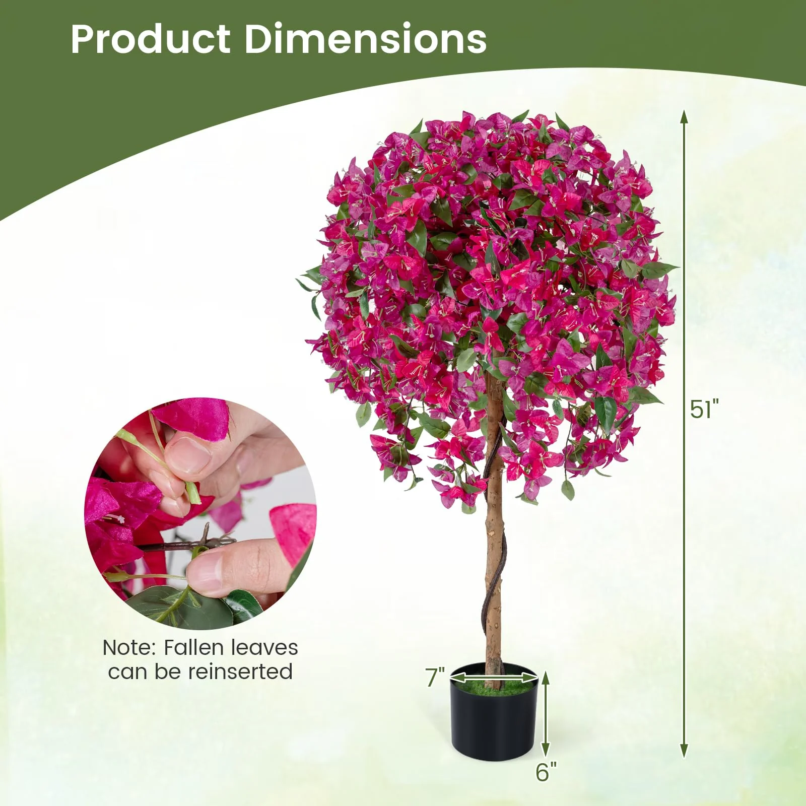 Goplus 2 Pack Artificial Azalea Trees with Vivid Blooming Flowers for Indoor Outdoor Decor - Image 5