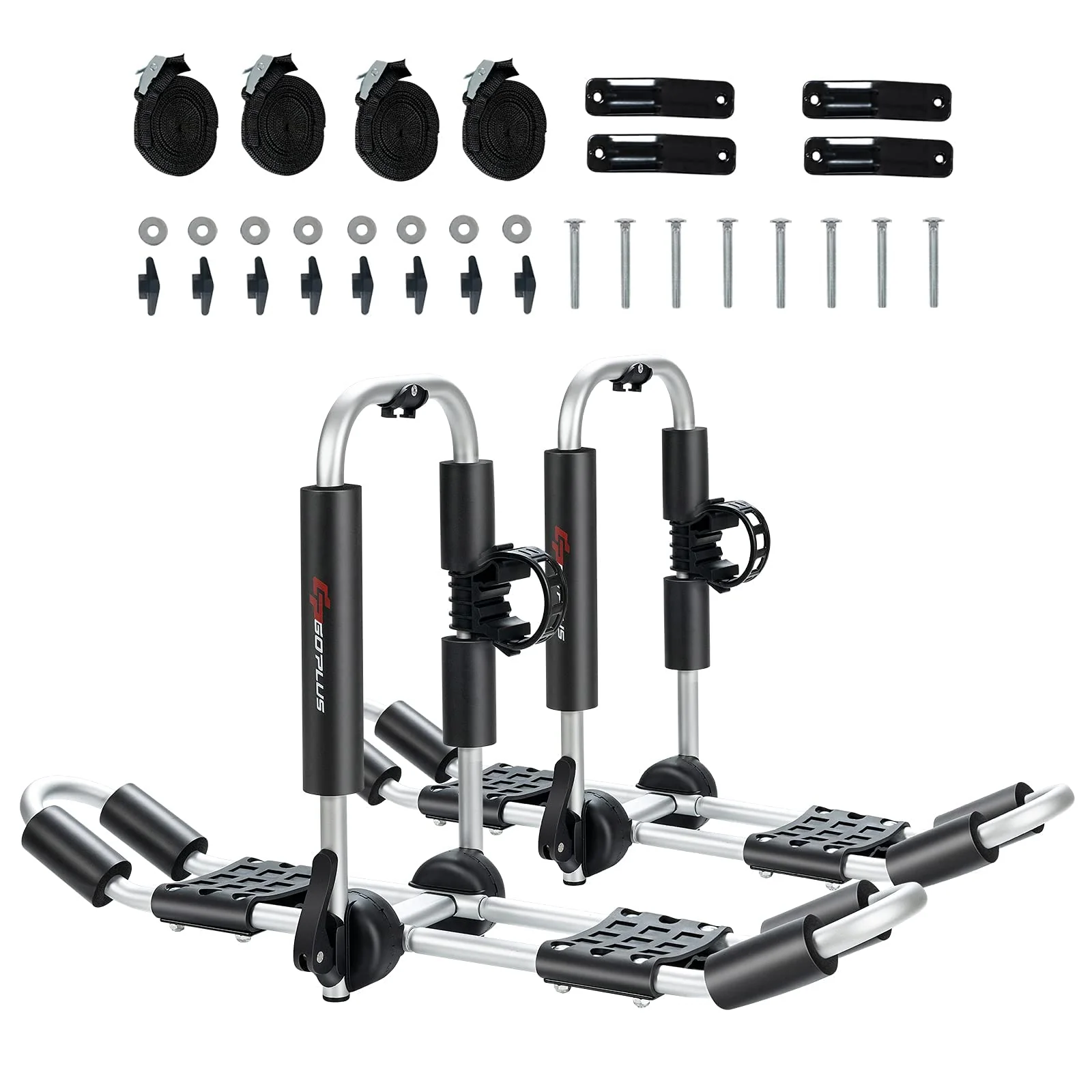 Goplus 2 Pair J-Bar Kayak Roof Rack, Universal Folding Rack Carrier for Canoe, SUP - Image 10