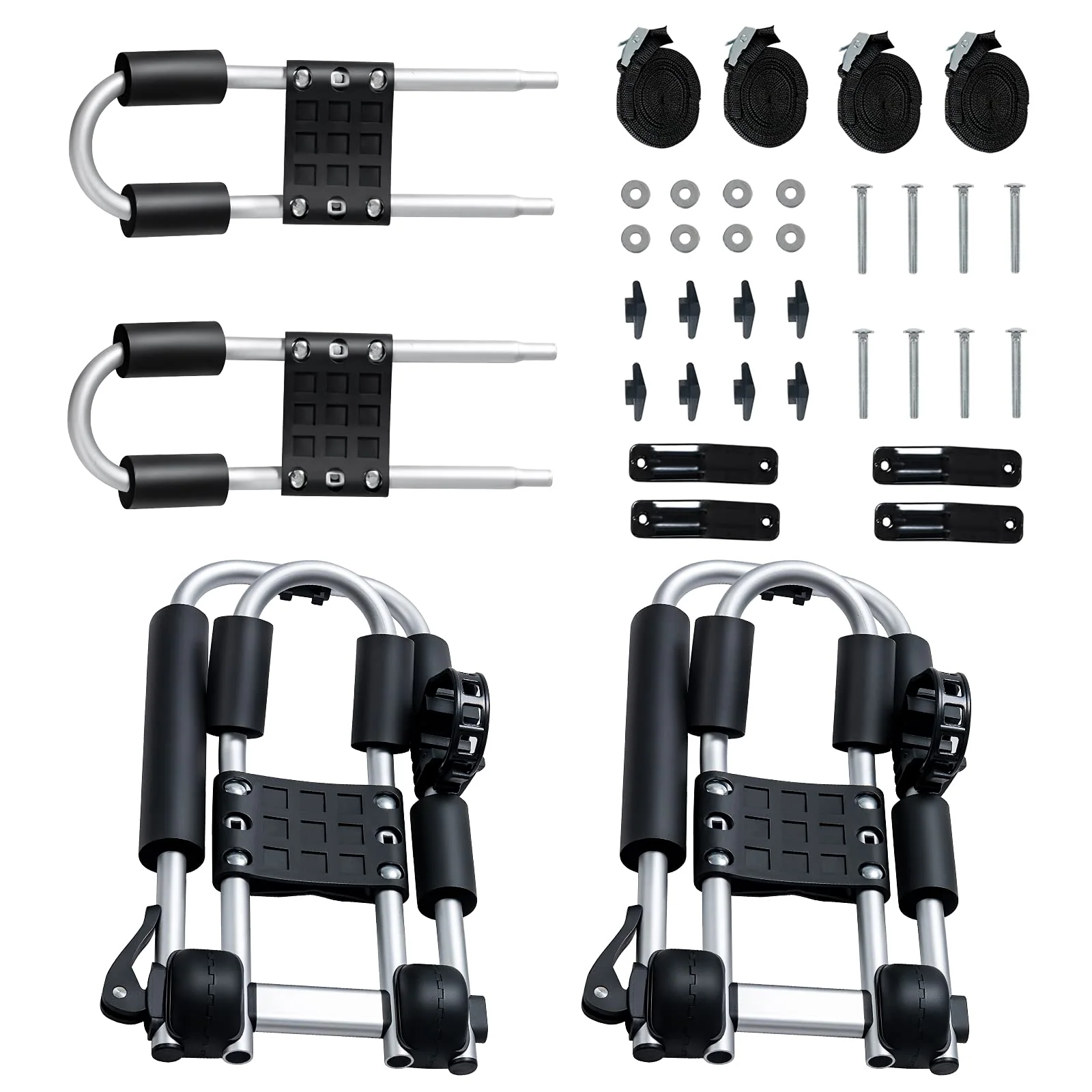 Goplus 2 Pair J-Bar Kayak Roof Rack, Universal Folding Rack Carrier for Canoe, SUP - Image 9