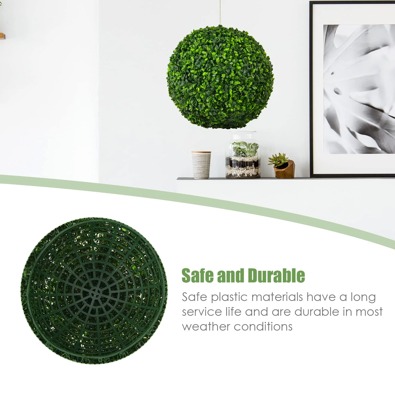 Goplus 2 PCS 15.7 Inch Artificial Boxwood Topiary Balls - Image 4