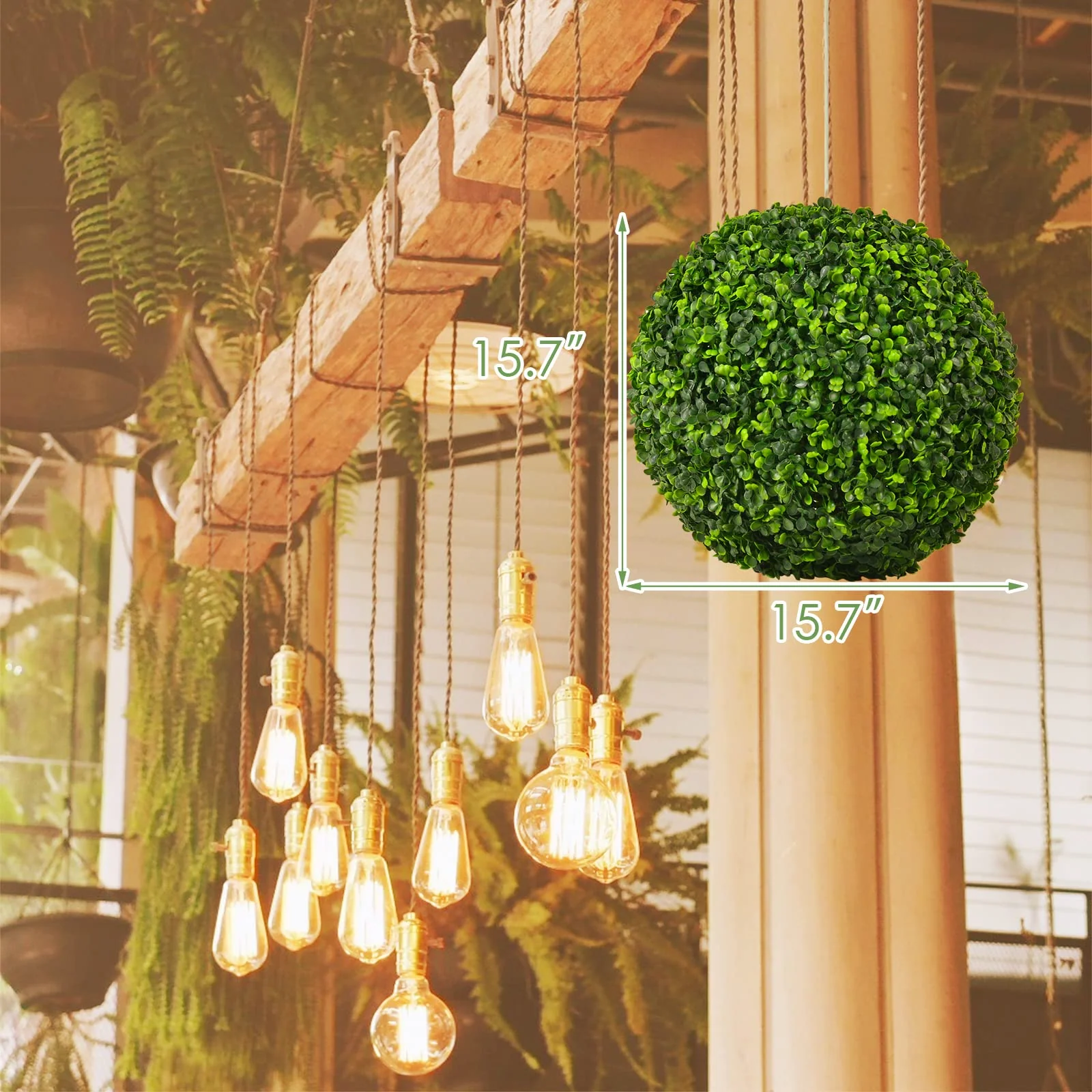 Goplus 2 PCS 15.7 Inch Artificial Boxwood Topiary Balls - Image 7