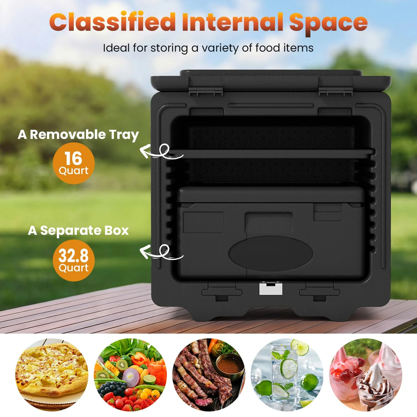 Goplus 2 Tier Insulated Food Pan Carrier w/Removable Tray & Box - Image 2
