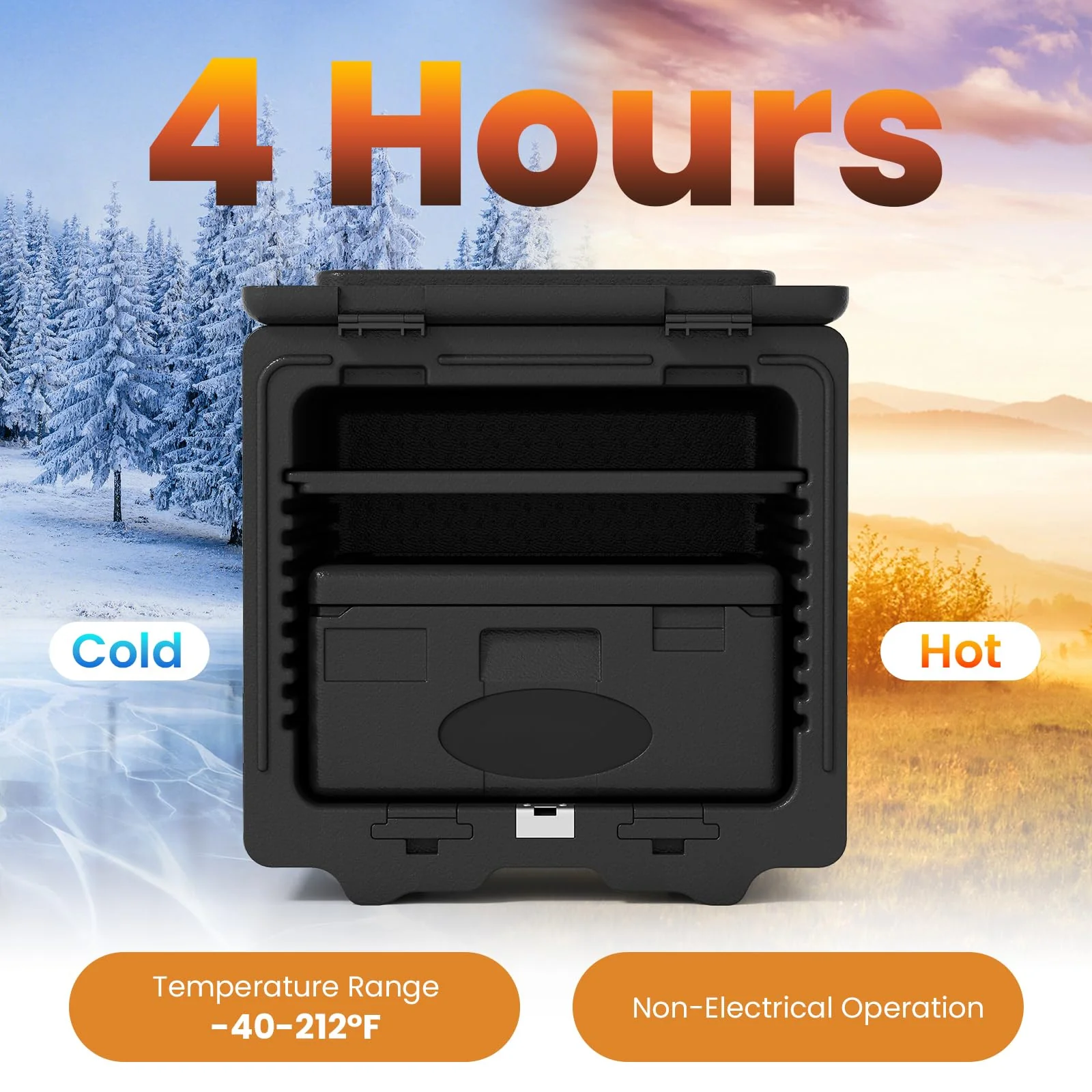 Goplus 2 Tier Insulated Food Pan Carrier w/Removable Tray & Box - Image 3