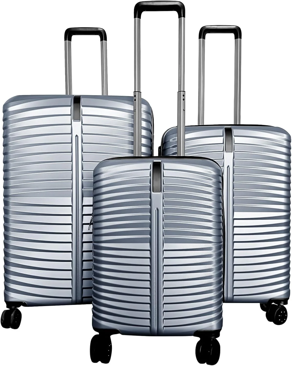 Goplus 20/24/28 Inch Lightweight Hardshell Suitcases with 360° Spinner Wheels (3 Piece Pin Stripe) - Image 3