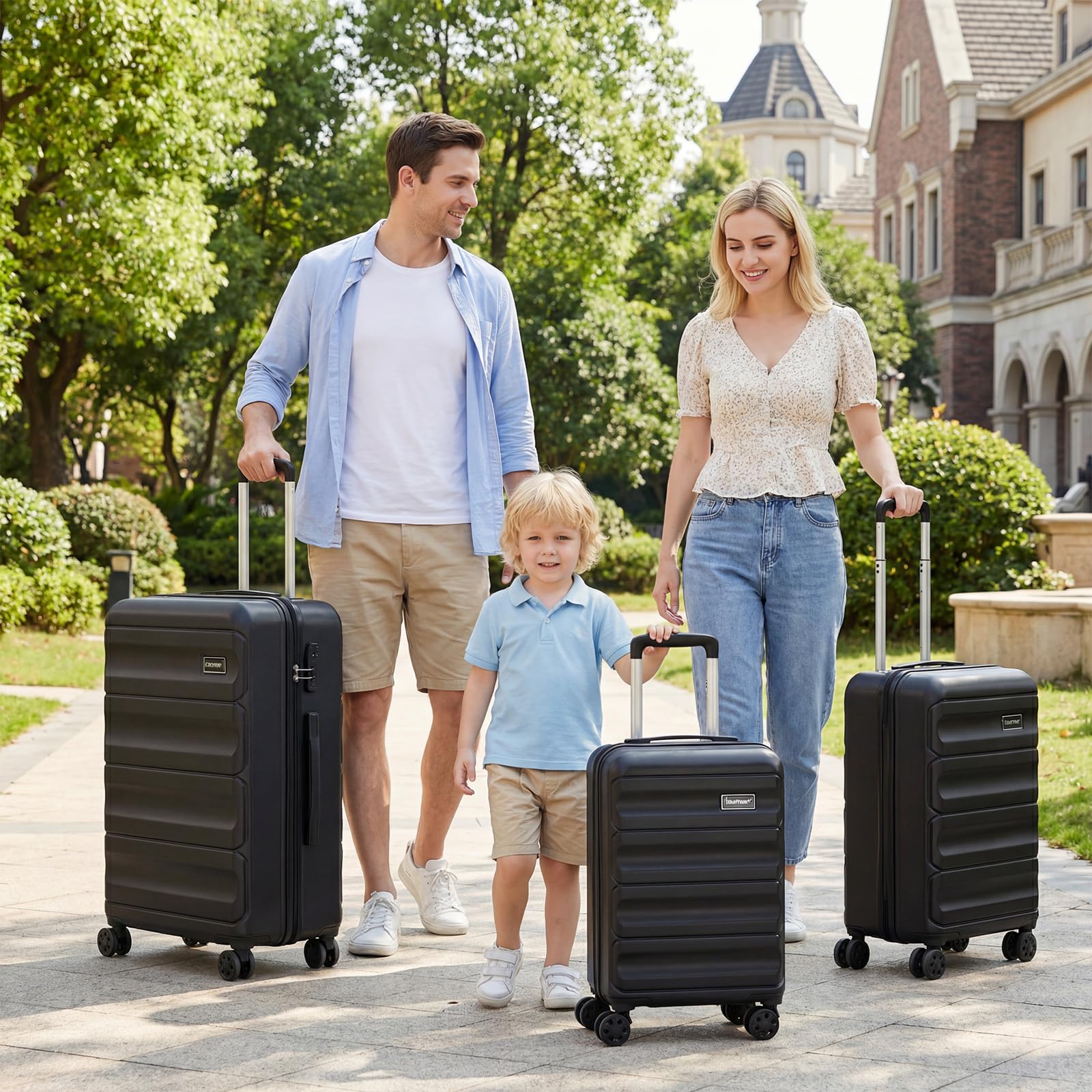 Goplus 20/24/28 Inch Lightweight Hardshell Suitcases with 360° Spinner Wheels(3 Piece Wide Cross Stripe) - Image 7