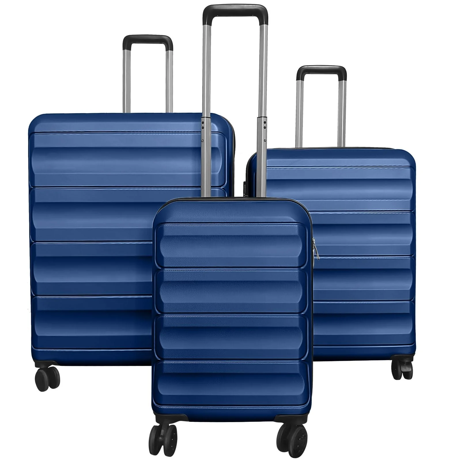 Goplus 20/24/28 Inch Lightweight Hardshell Suitcases with 360° Spinner Wheels(3 Piece Wide Cross Stripe) - Image 9