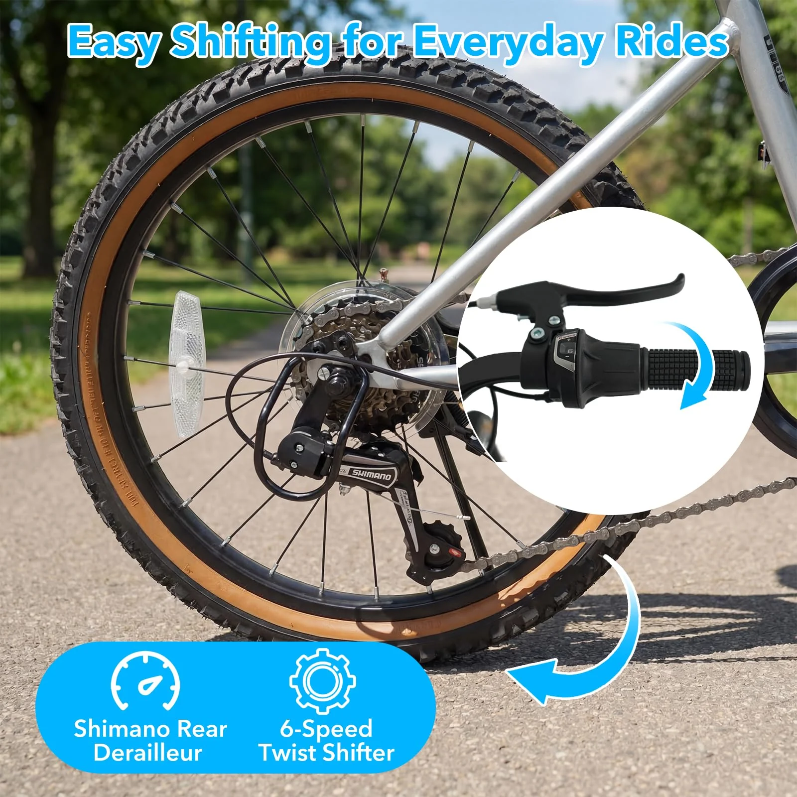 Goplus 20 Inch LED-lit Cycling Bike with 2 Speakers and Ambient Lights for Men and Women - Image 3