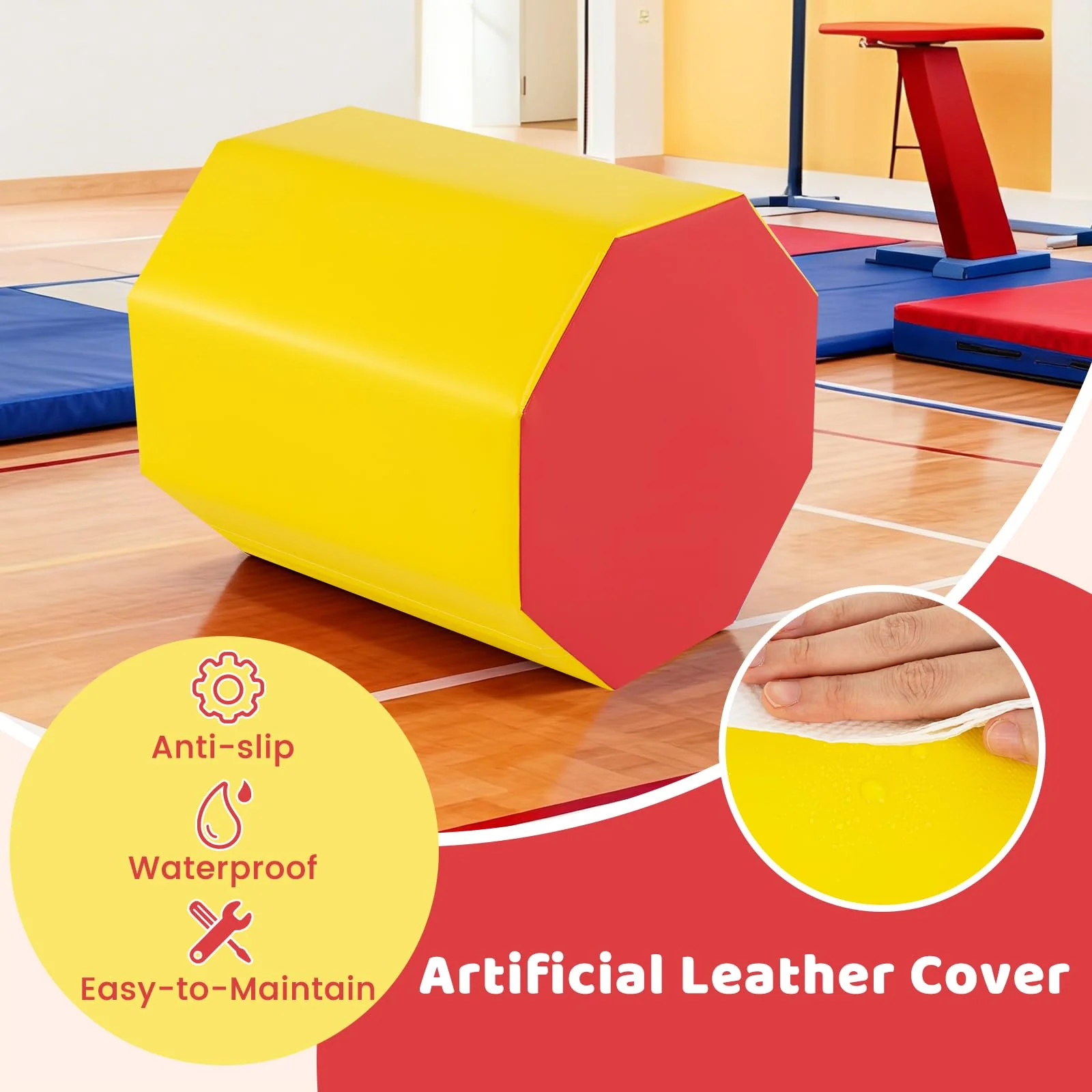 Goplus 24.5β x 26β Octagon Gymnastics Mat for Cheerleading & Martial Arts - Image 4