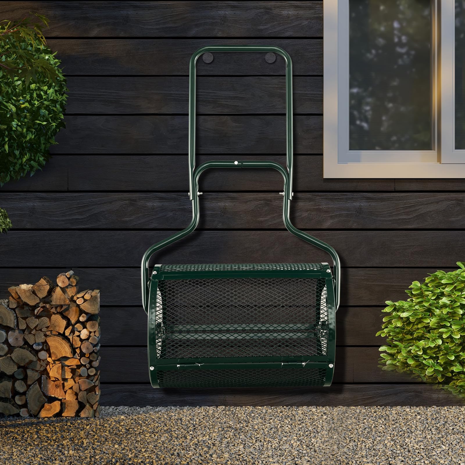 Goplus 24 inch Compost Spreader for Lawn, Lightweight Metal Mesh Lawn Roller Double Side Latches for Topdressing & Seedling - Image 8