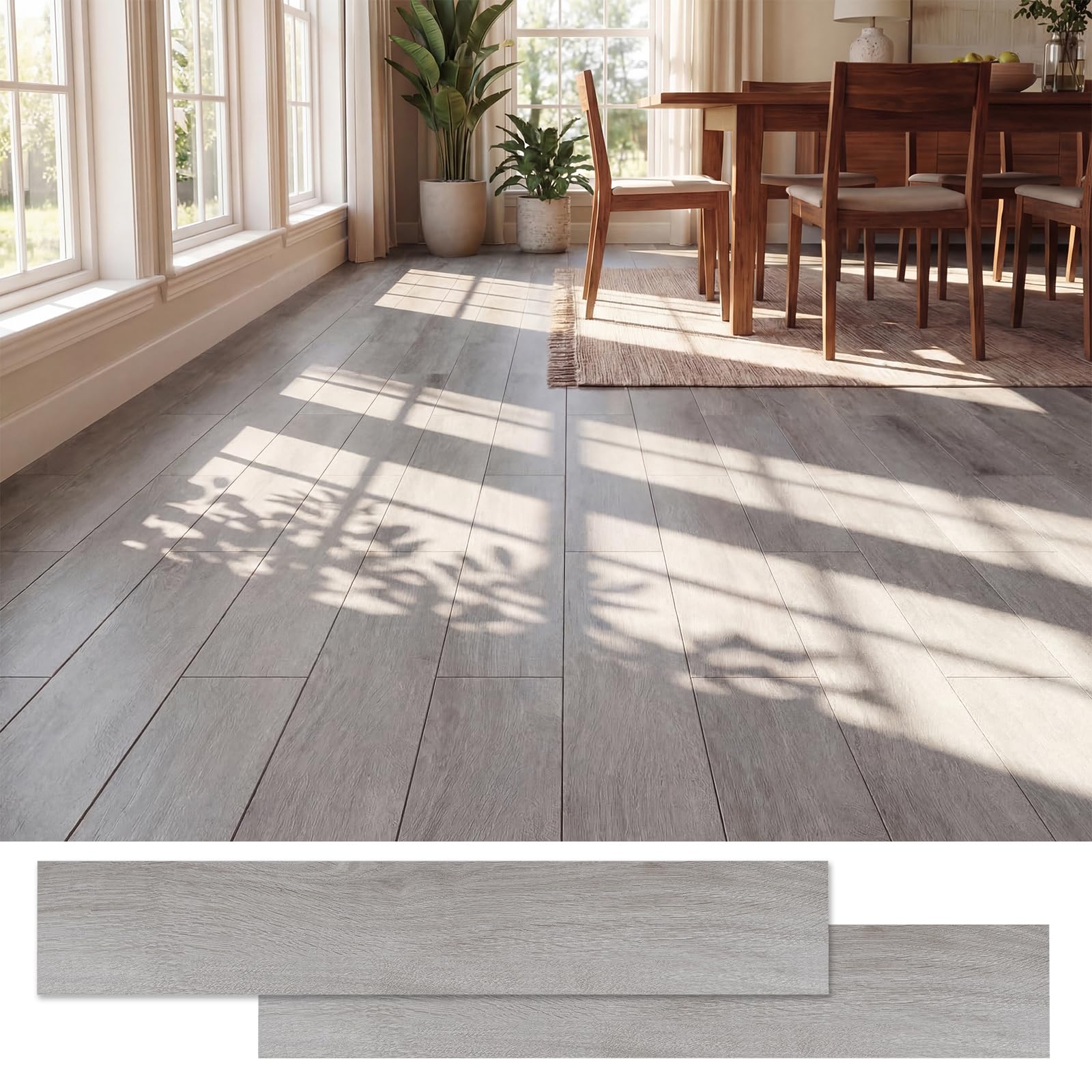 Goplus 24-Pack 36 Sq.Ft Wood Grain Floor Tiles Waterproof Vinyl Plank Flooring - Image 4