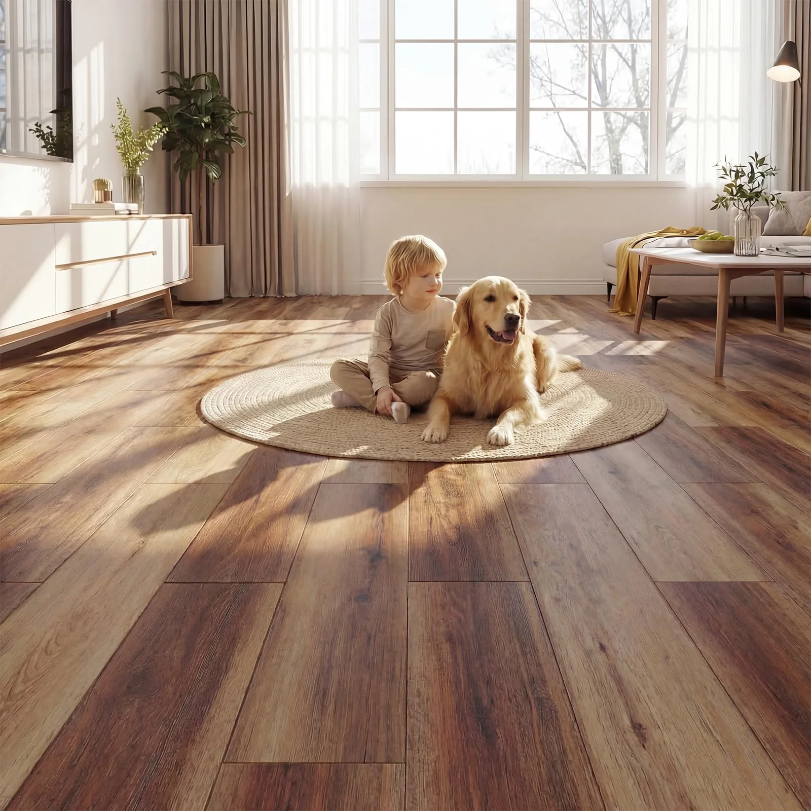 Goplus 24-Pack 36 Sq.Ft Wood Grain Floor Tiles Waterproof Vinyl Plank Flooring - Image 5