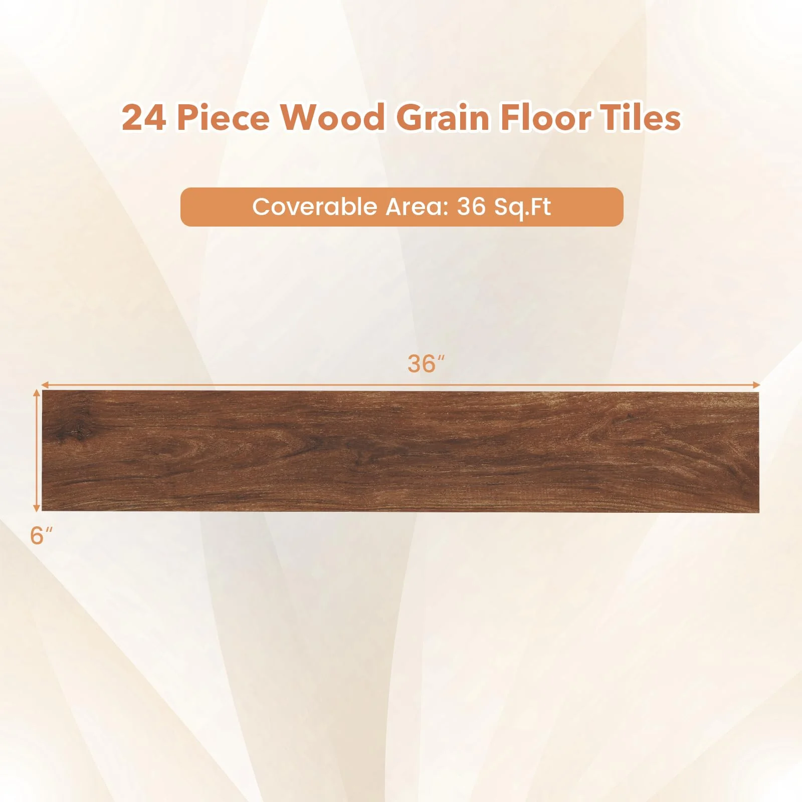 Goplus 24-Pack 36 Sq.Ft Wood Grain Floor Tiles Waterproof Vinyl Plank Flooring - Image 8