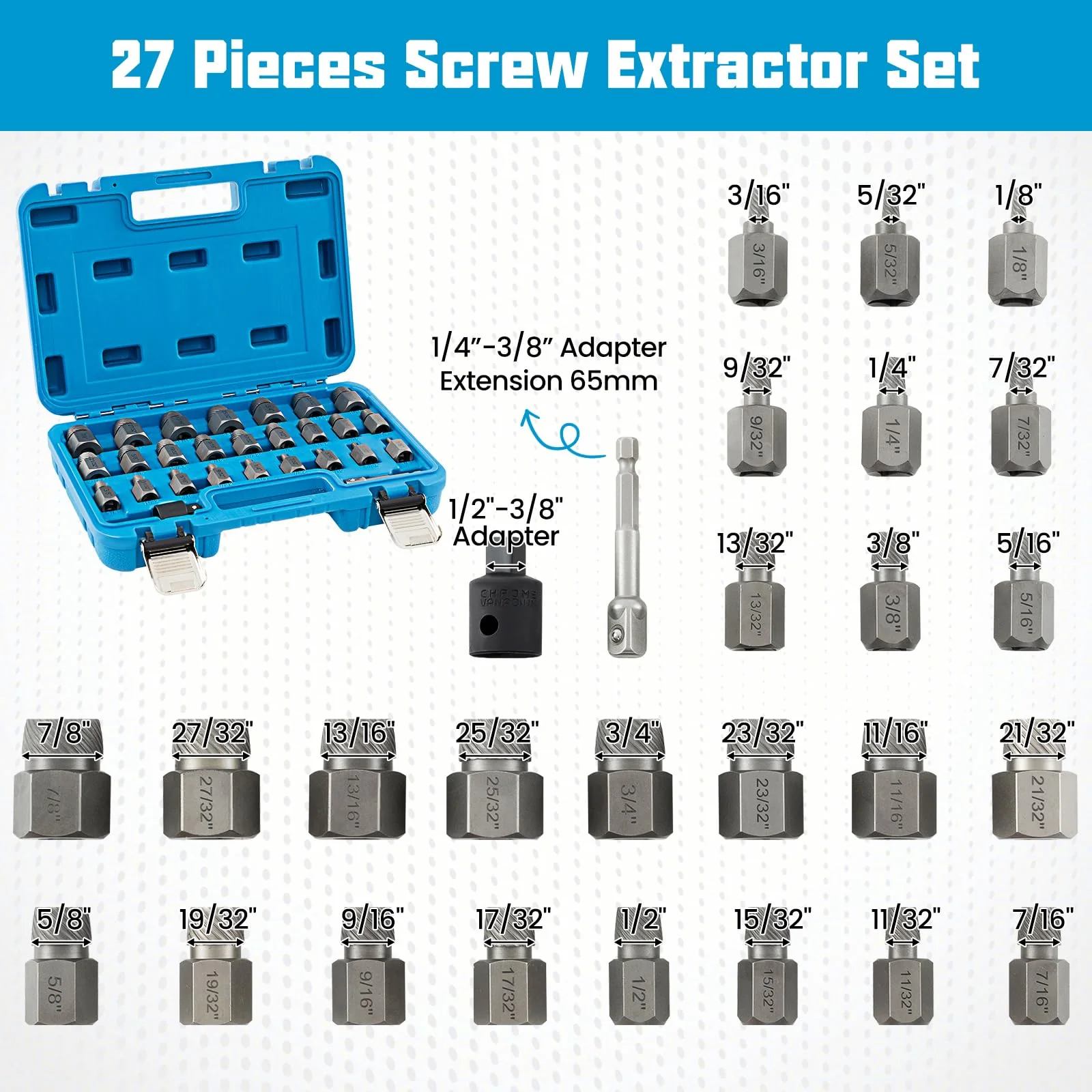 Goplus 27 Pieces Screw Extractor Set - Image 6