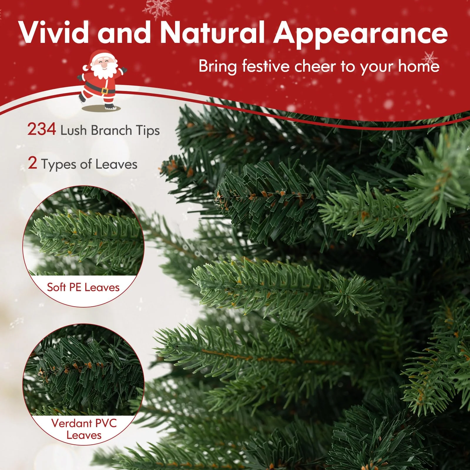 Goplus 2ft Pre-Lit Tabletop Christmas Tree, Small Artificial Spruce Tree w/ 35 LED Lights - Image 5