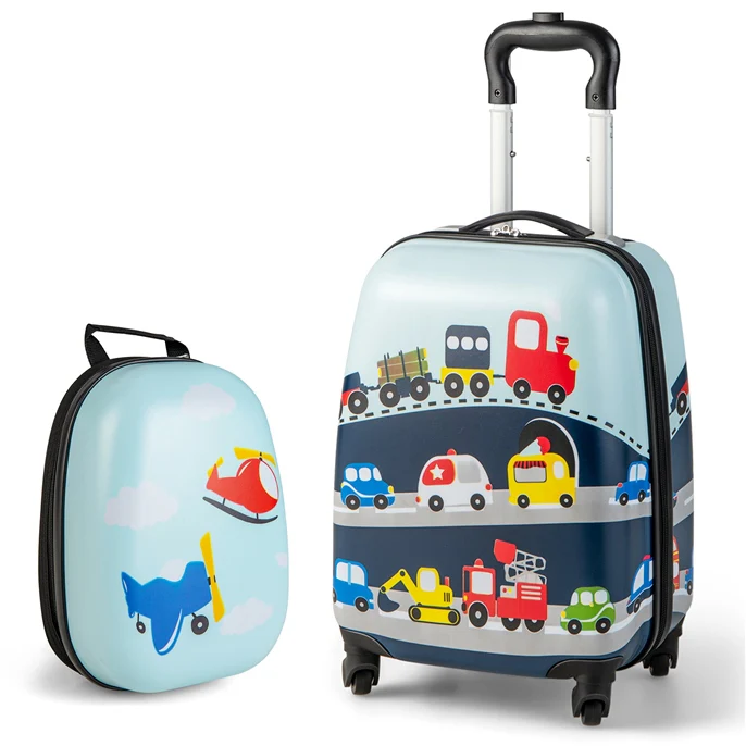 Goplus 2PC Kids Luggage, 12" & 16" Kids Carry On Luggage Set, Lightweight Spinner Suitcases for Boys and Girls - Image 10