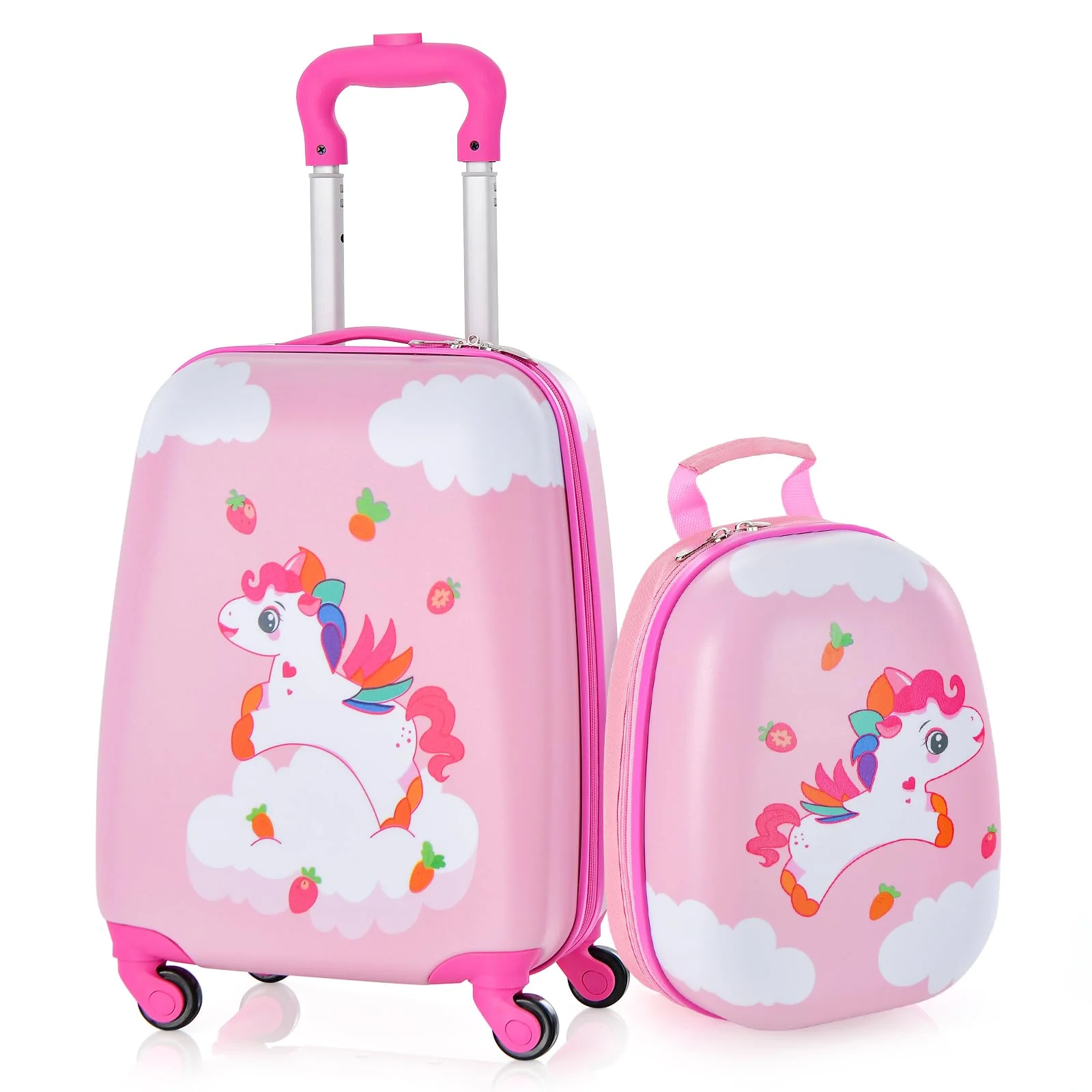 Goplus 2PC Kids Luggage, 12" & 16" Kids Carry On Luggage Set, Lightweight Spinner Suitcases for Boys and Girls - Image 11