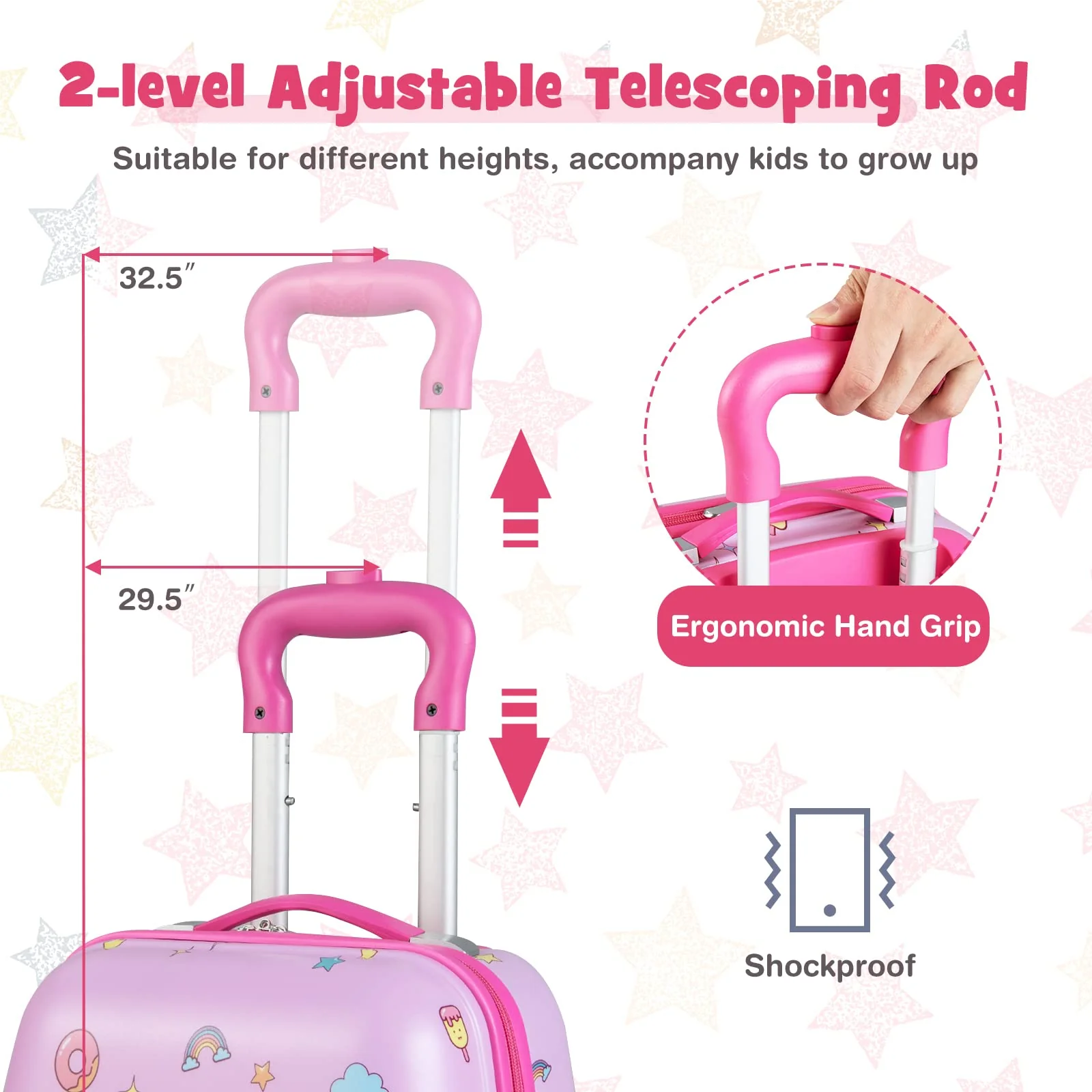 Goplus 2PC Kids Luggage, 12" & 16" Kids Carry On Luggage Set, Lightweight Spinner Suitcases for Boys and Girls - Image 7