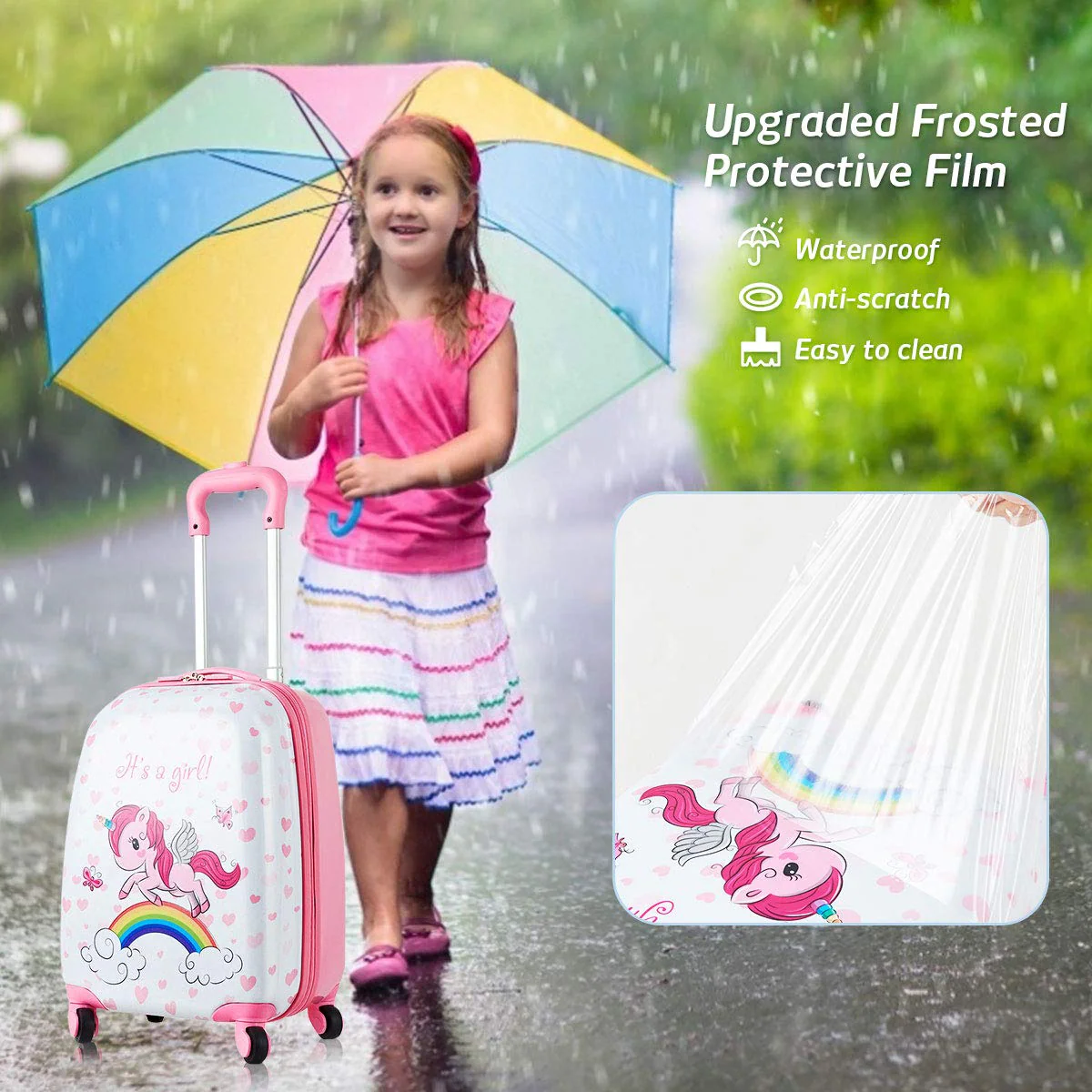 Goplus 2PC Kids Luggage, 12" & 16" Kids Carry On Luggage Set, Lightweight Spinner Suitcases for Boys and Girls - Image 7