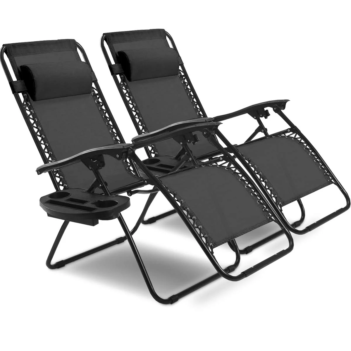 Goplus 2PC Zero Gravity Chairs Lounge Patio Folding Recliner - Image 10