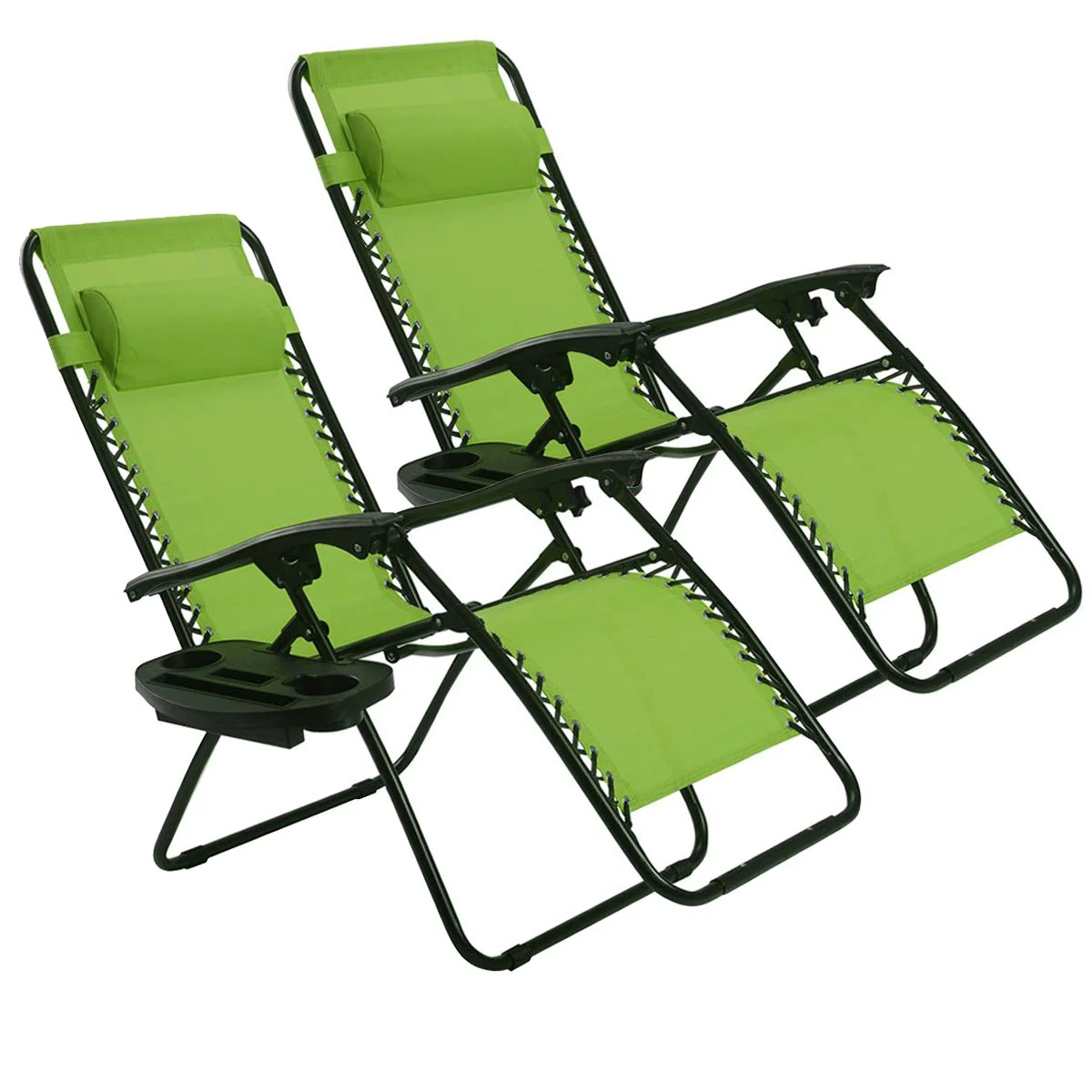Goplus 2PC Zero Gravity Chairs Lounge Patio Folding Recliner - Image 12