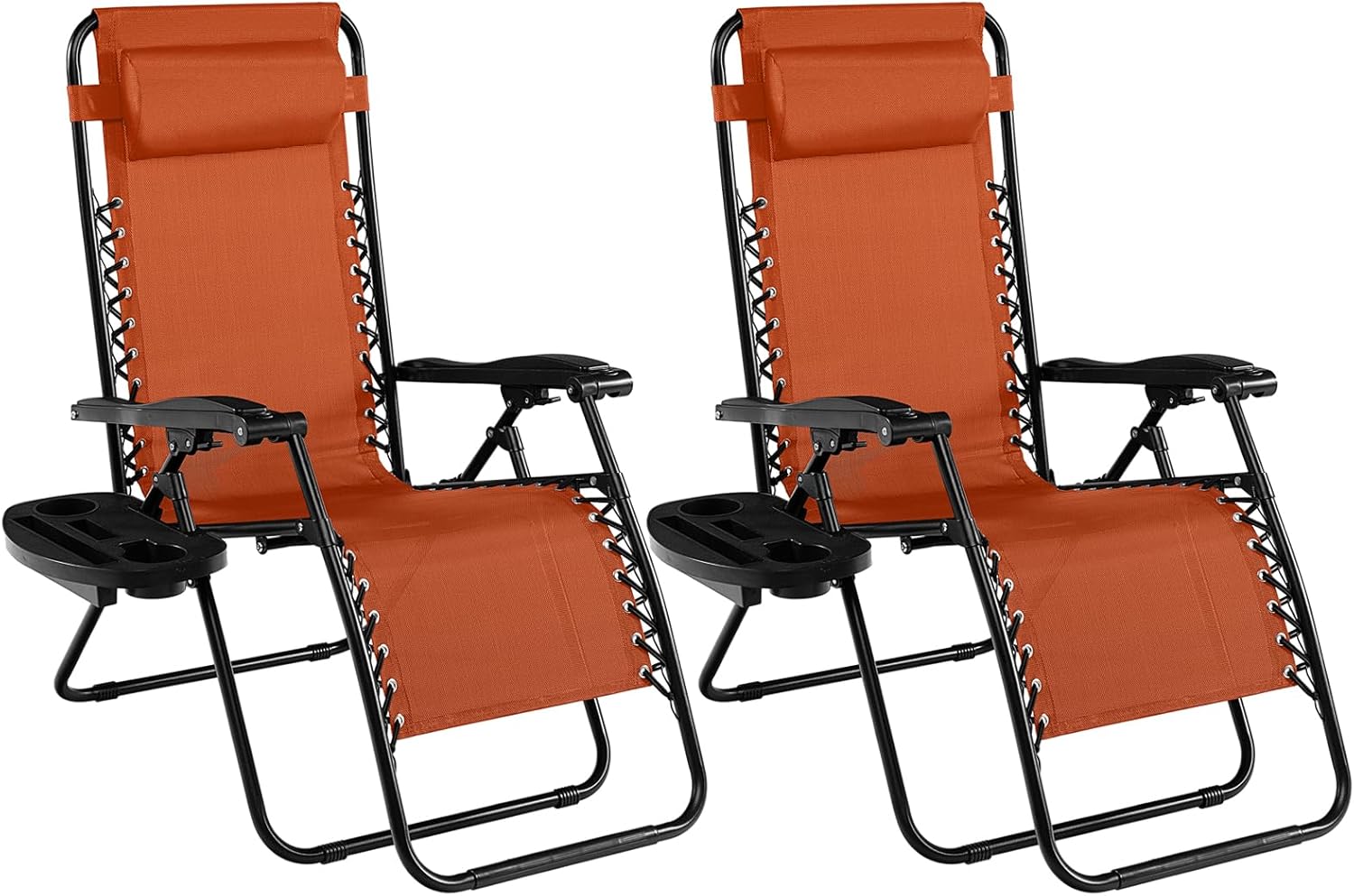 Goplus 2PC Zero Gravity Chairs Lounge Patio Folding Recliner - Image 25