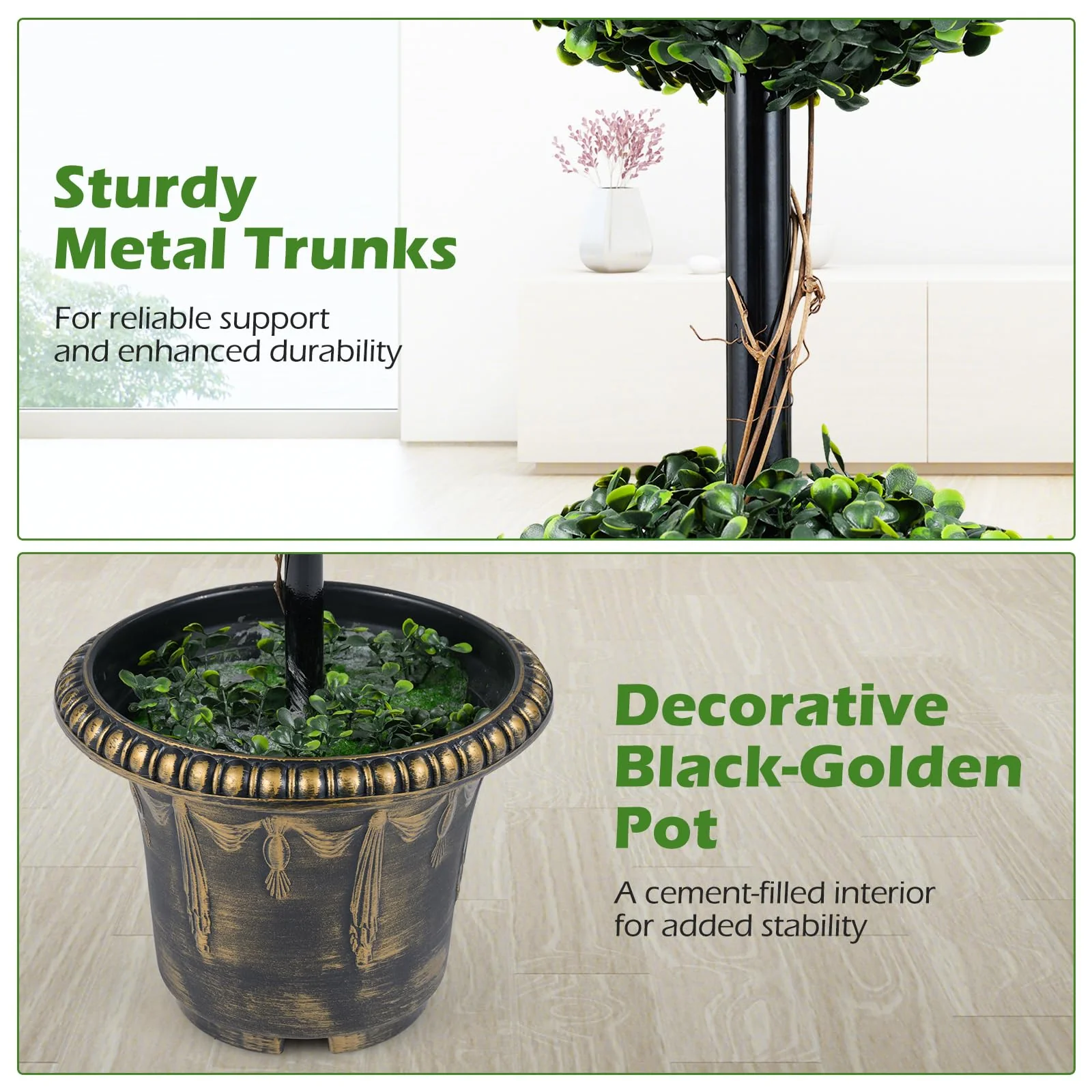 Goplus 3 FT Artificial Boxwood Topiary Tree(1/2) - Image 4