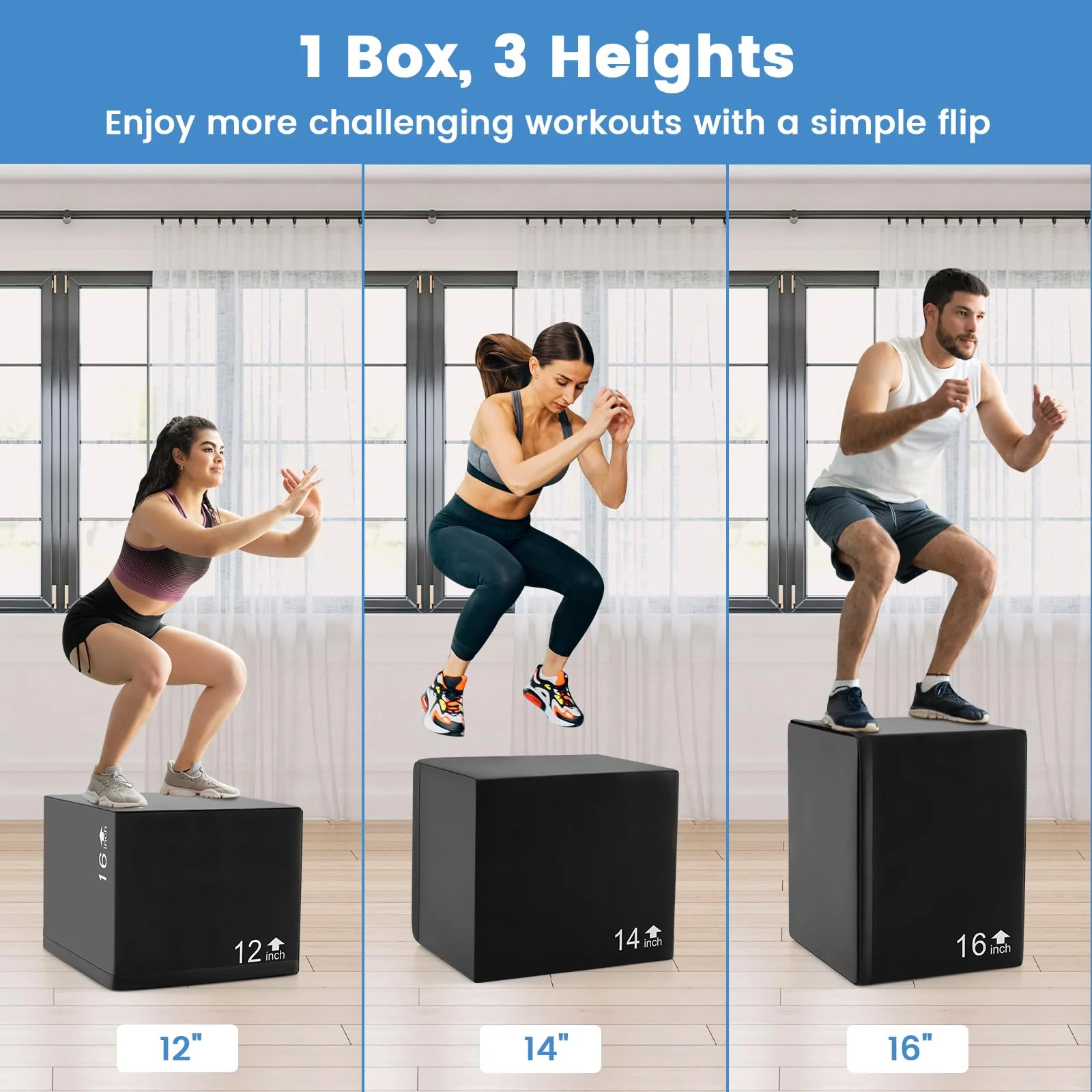 Goplus 3 in 1 High Density Foam Plyometric Jump Box - Image 3