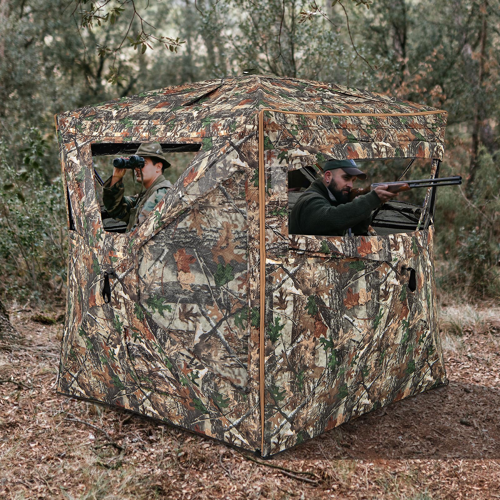 Goplus 3 in 1 Multifunctional Hunting Blind, 360° One-Way See-Through Hunting Tent w/Skylight - Image 9
