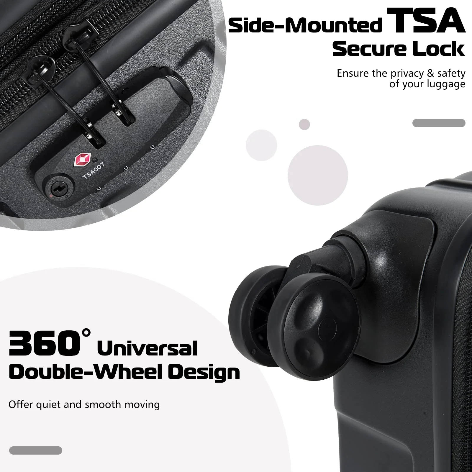 Goplus 3 Piece Luggage Set, Expandable Spinner Suitcase - Image 6