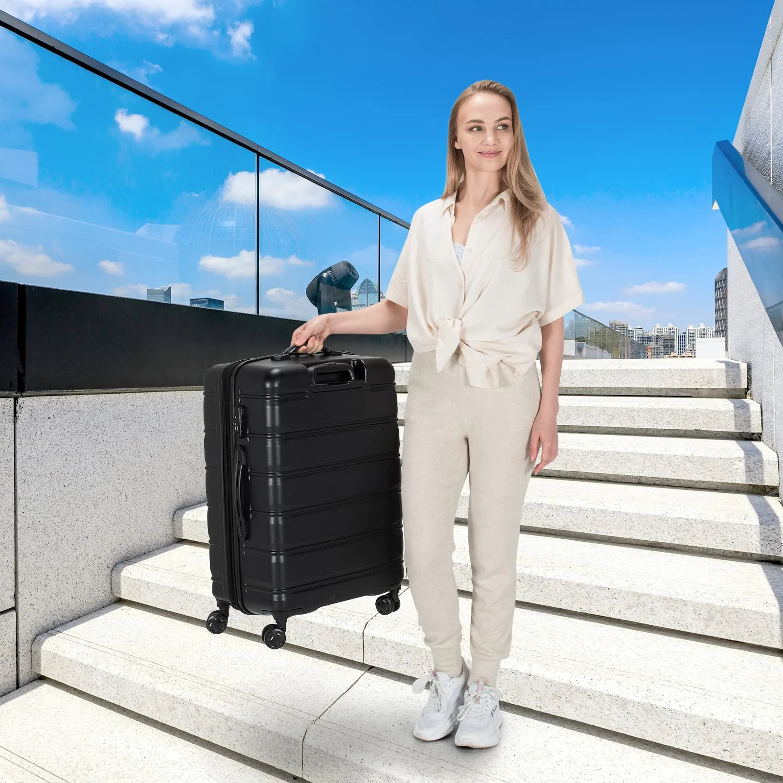 Goplus 3 Piece Luggage Set, Expandable Spinner Suitcase - Image 8