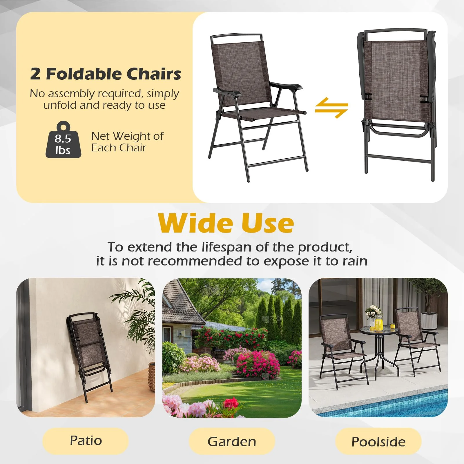 Goplus 3 Pieces Bistro Set with Tempered Glass Table - Image 3
