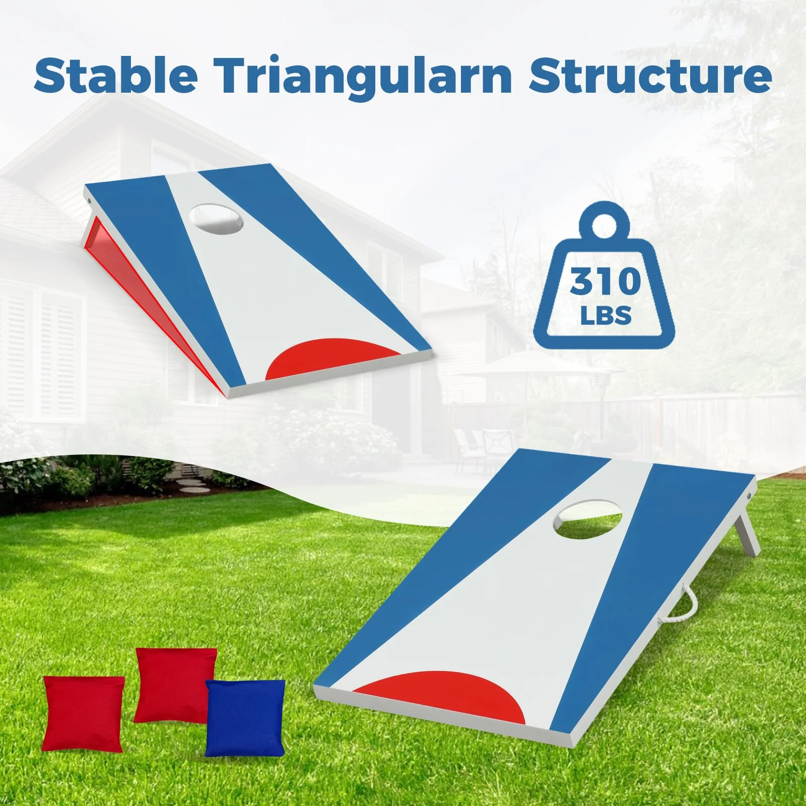 Goplus 3 x 2FT Cornhole Board Set with 8 Bean Bags - Image 5