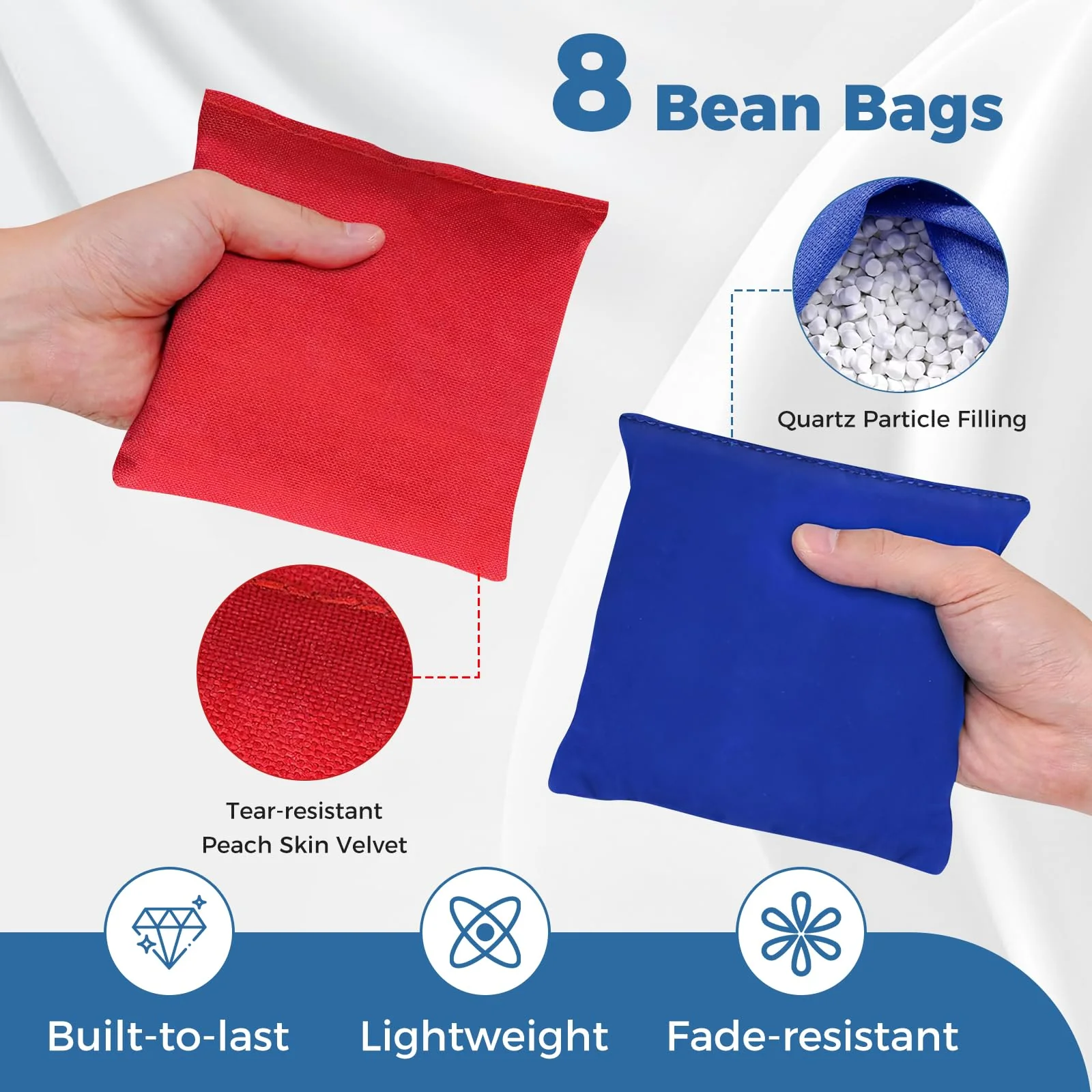 Goplus 3 x 2FT Cornhole Board Set with 8 Bean Bags - Image 7