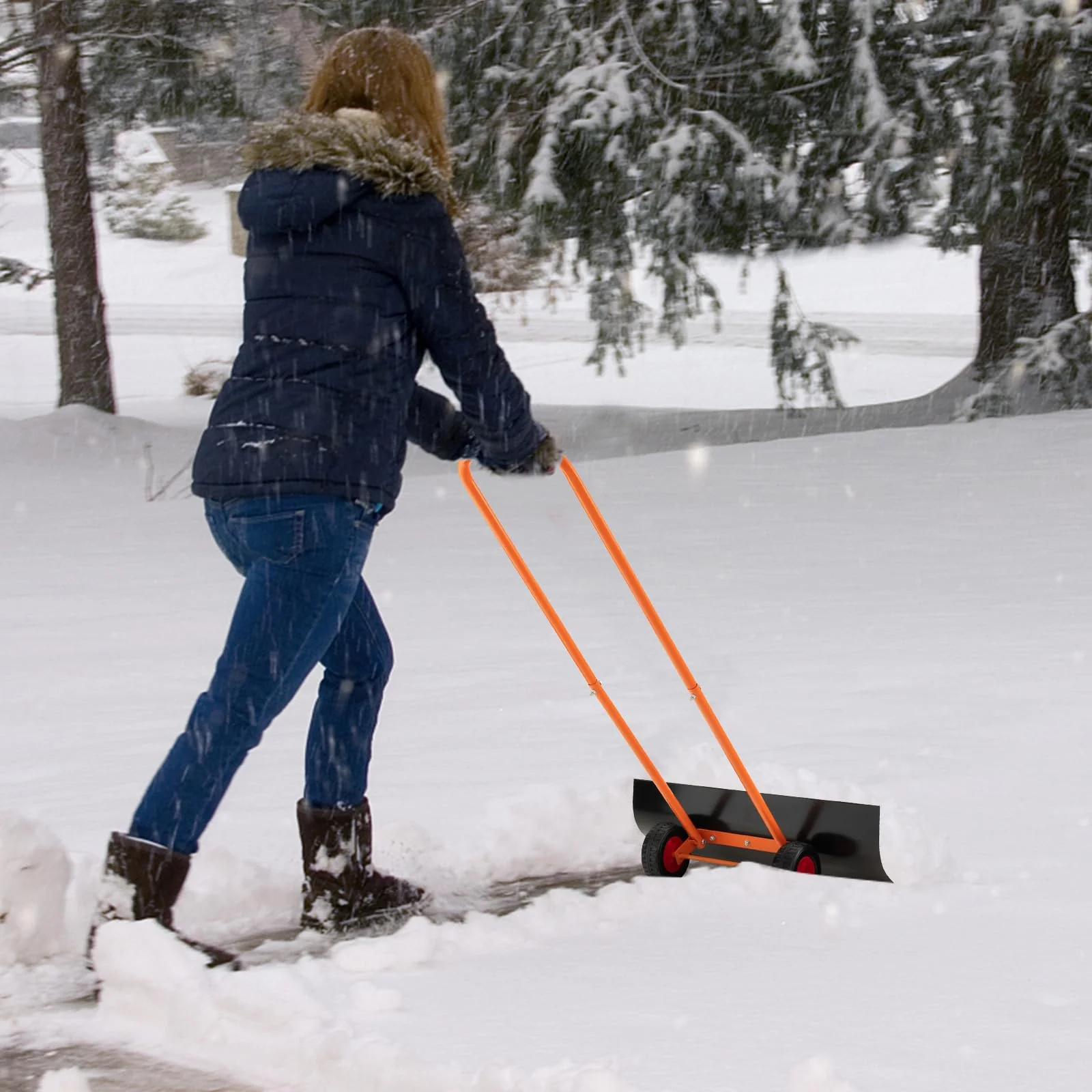 Goplus 30" Snow Shovel with Wheels - Image 2