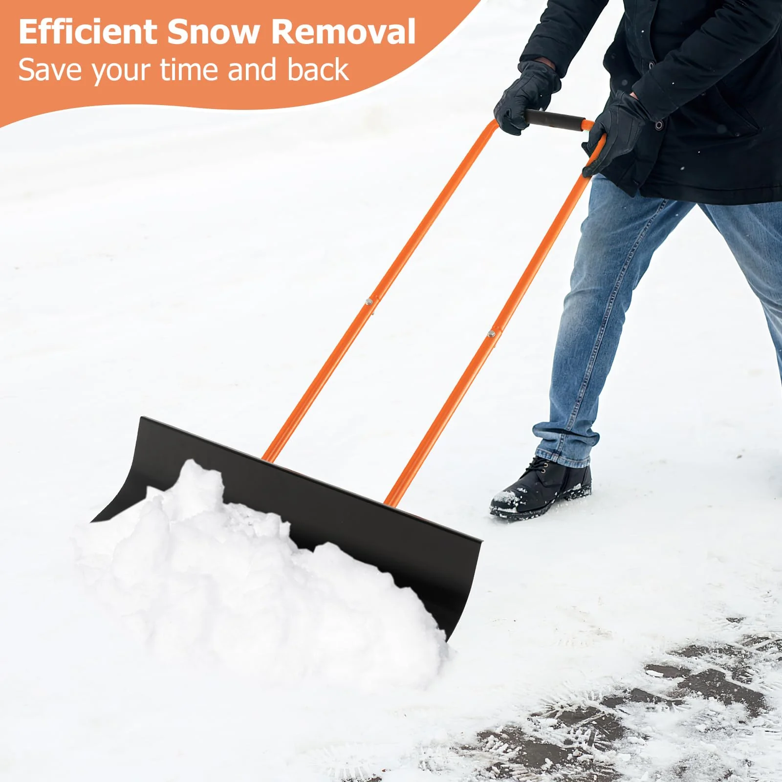 Goplus 30" Snow Shovel with Wheels - Image 3