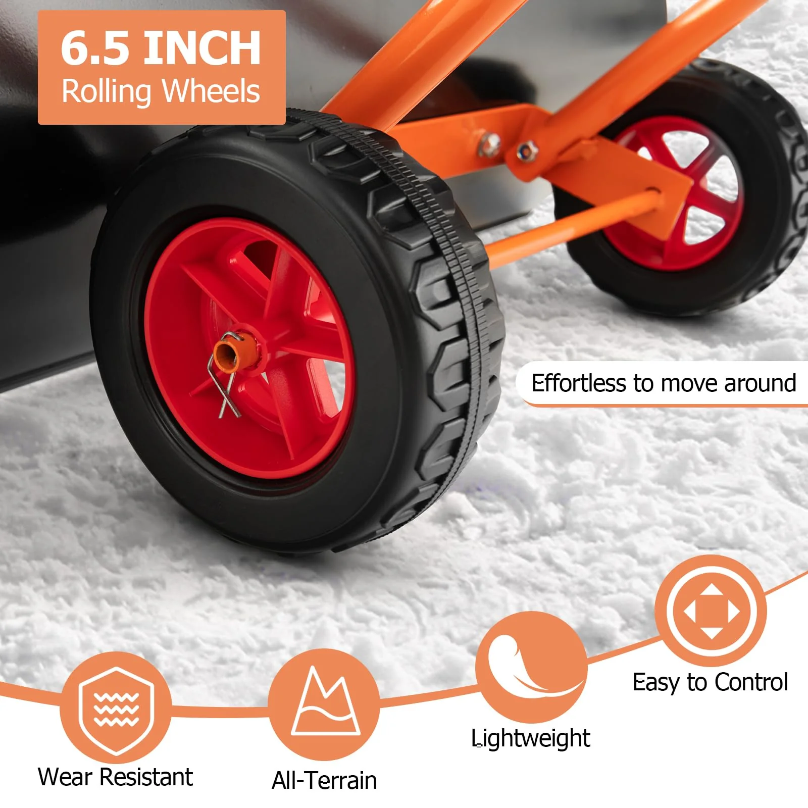 Goplus 30" Snow Shovel with Wheels - Image 5