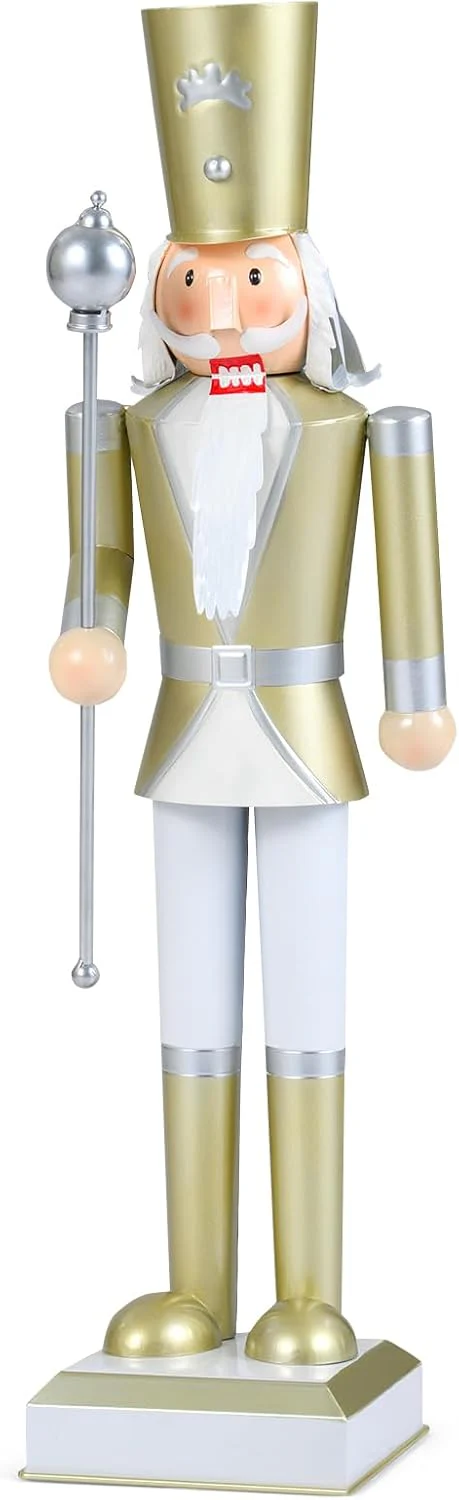 Goplus 32.5 Inch Christmas Nutcracker with High Hat and Beautiful Scepter - Image 10
